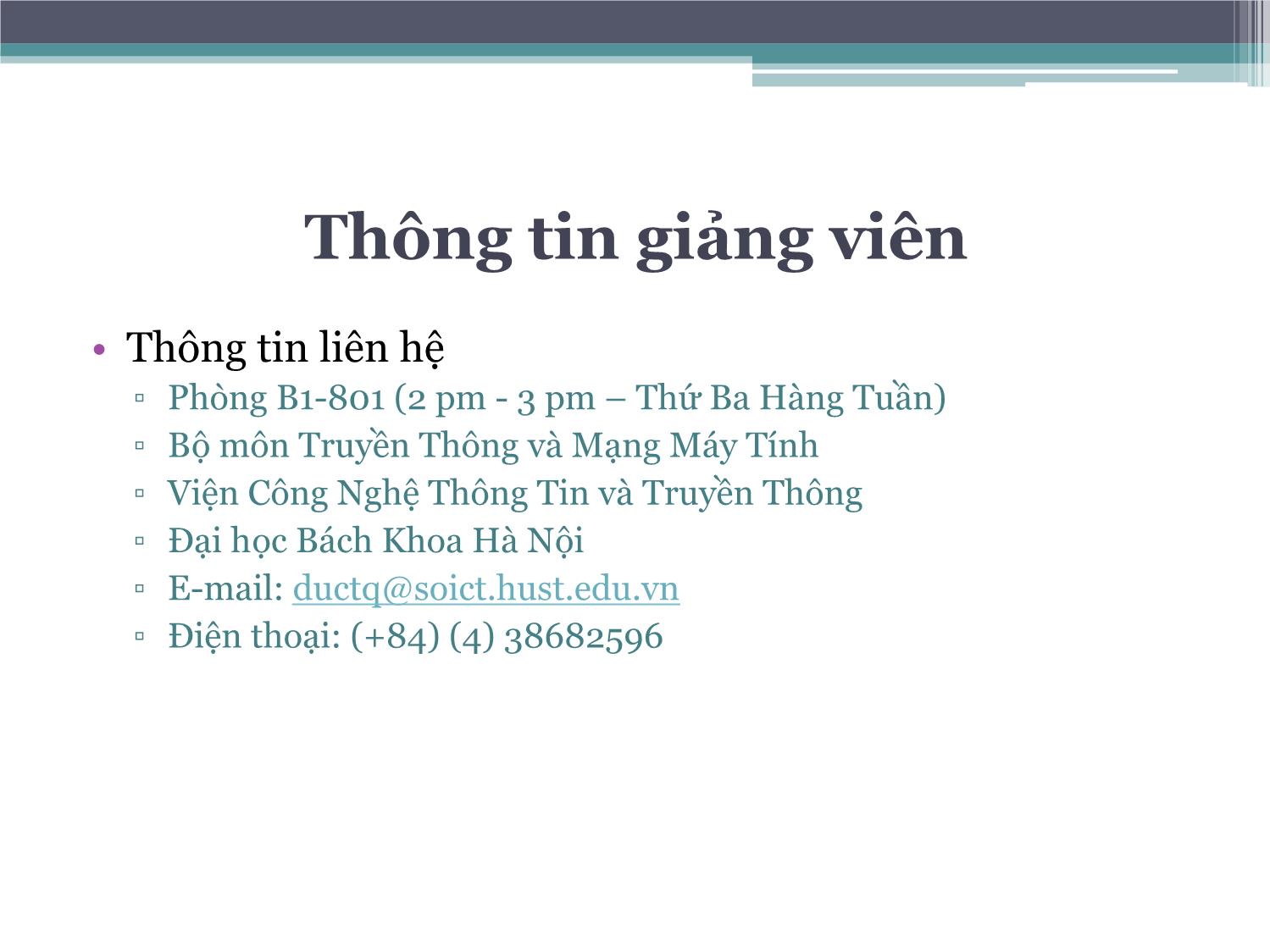 Bài giảng Xử lý ảnh - Trần Quang Đức trang 2