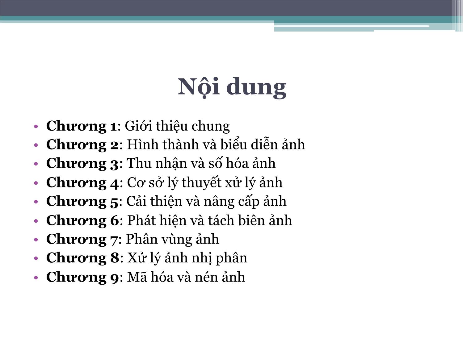 Bài giảng Xử lý ảnh - Trần Quang Đức trang 3