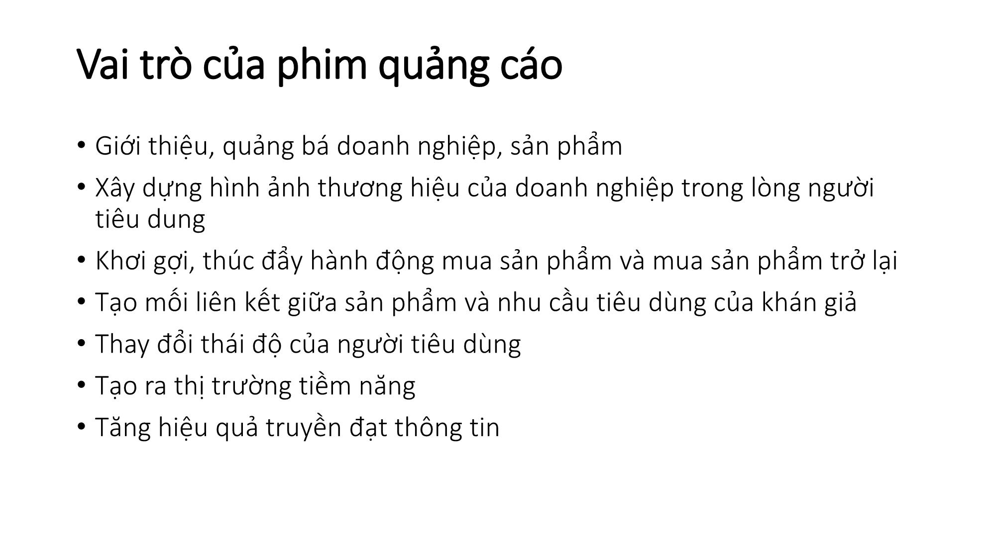 Bài giảng Quay phim quảng cáo - Chương 4: Khái quát chung về quay phim quảng cáo trang 6