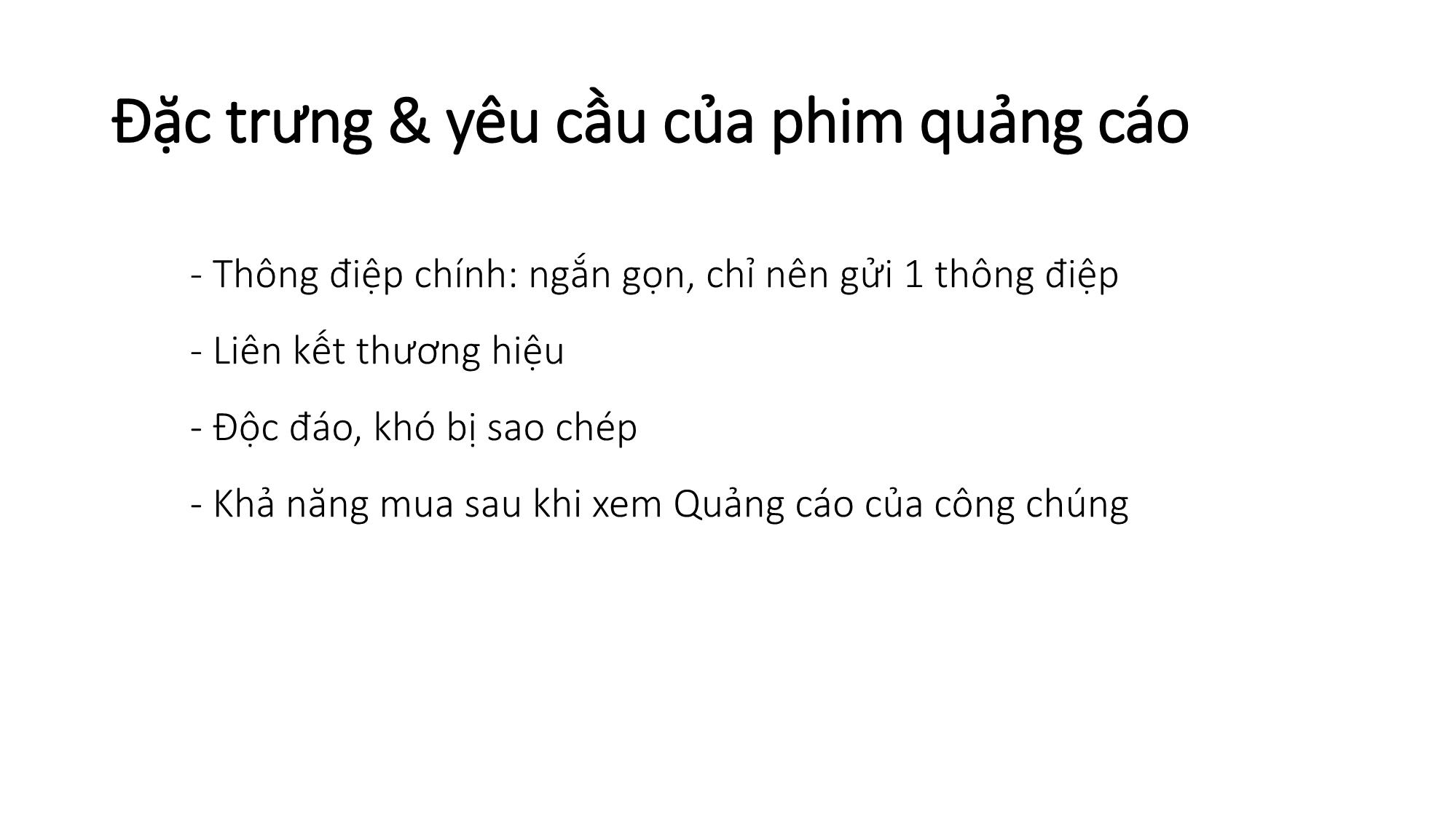 Bài giảng Quay phim quảng cáo - Chương 4: Khái quát chung về quay phim quảng cáo trang 9