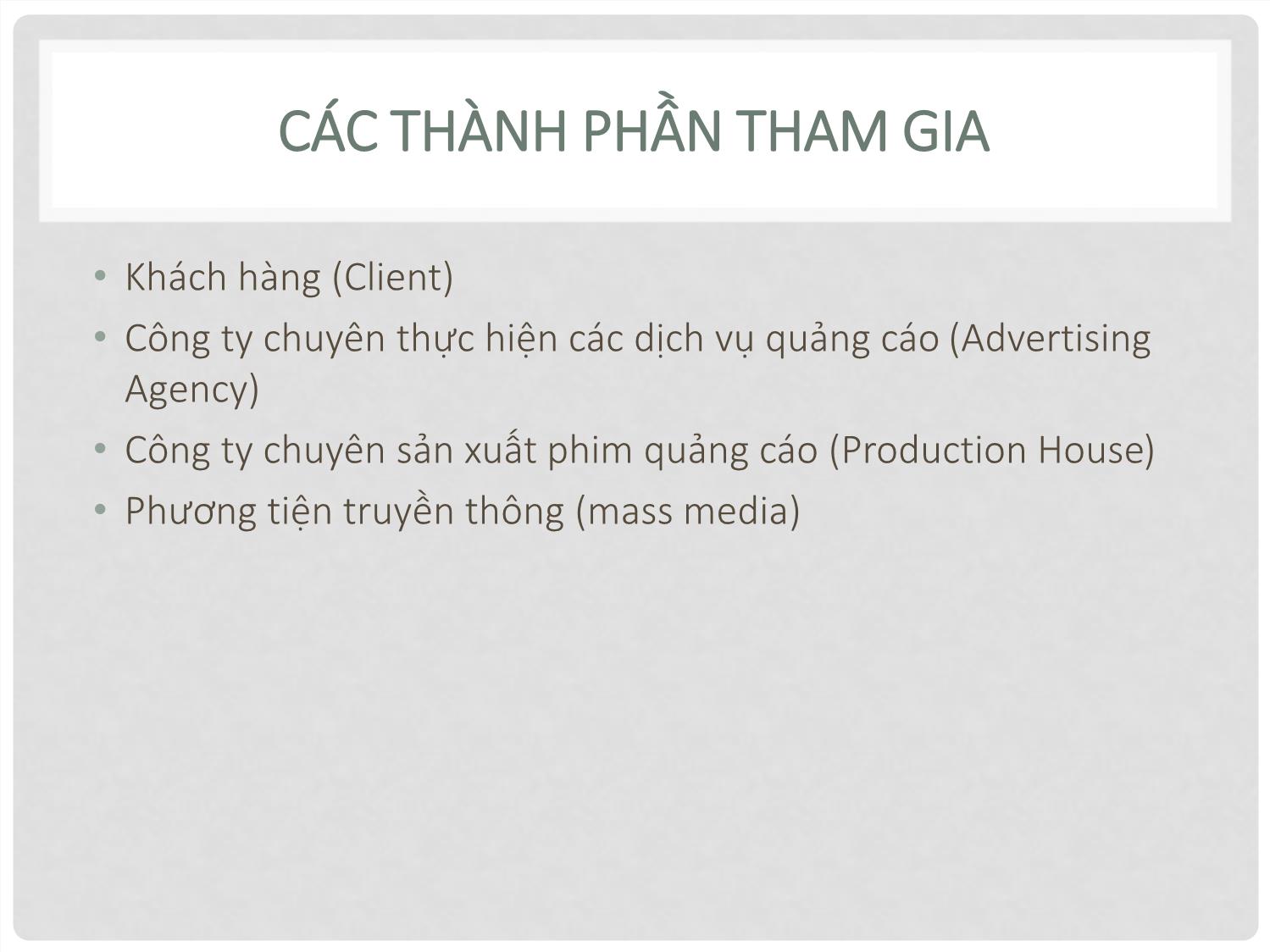 Bài giảng Quay phim quảng cáo - Chương 5: Quy trình sản xuất phim quảng cáo trang 3