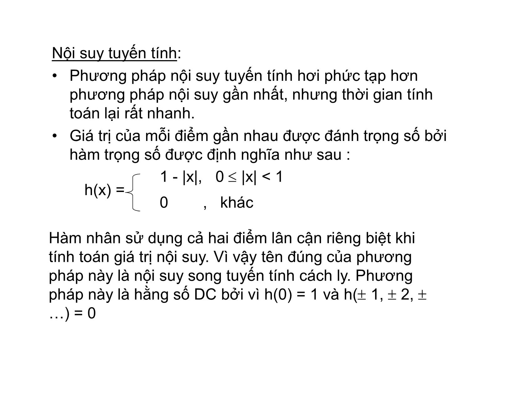 Bài giảng Một vài kỹ thuật xử lý ảnh trang 10