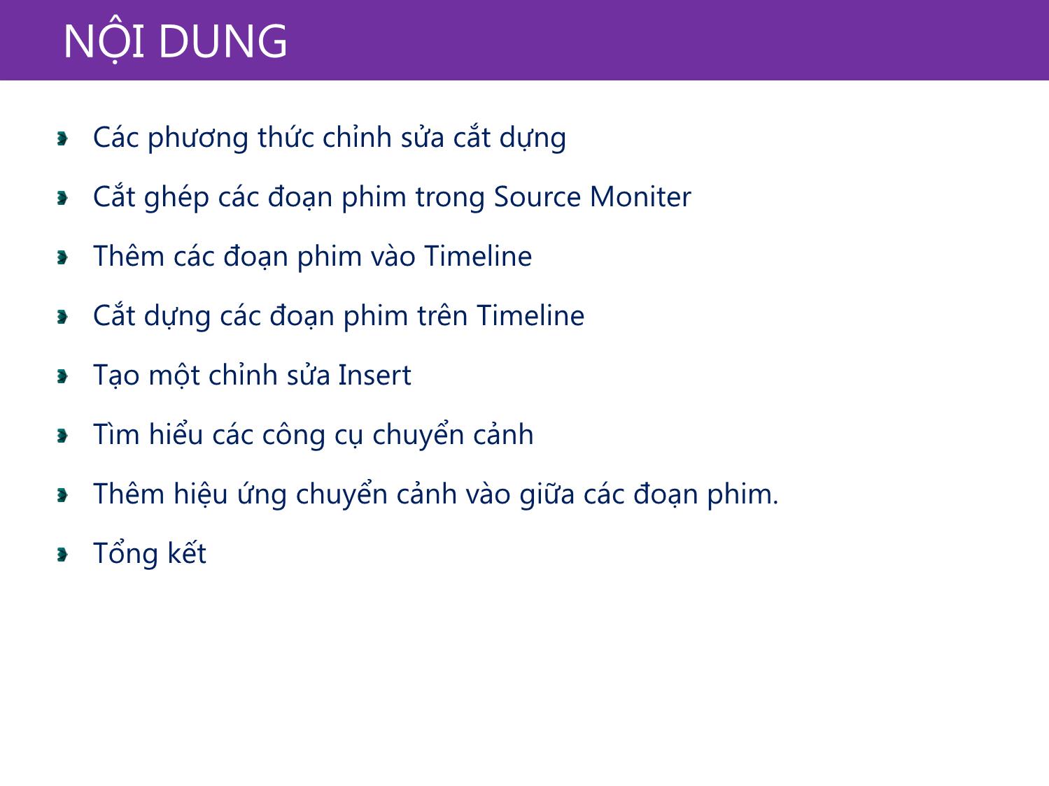 Bài giảng Xử lý hậu kỳ với Adobe Premiere Pro Cs6 - Bài 2: Cắt dựng video & sử dụng các công cụ chuyển cảnh trang 4