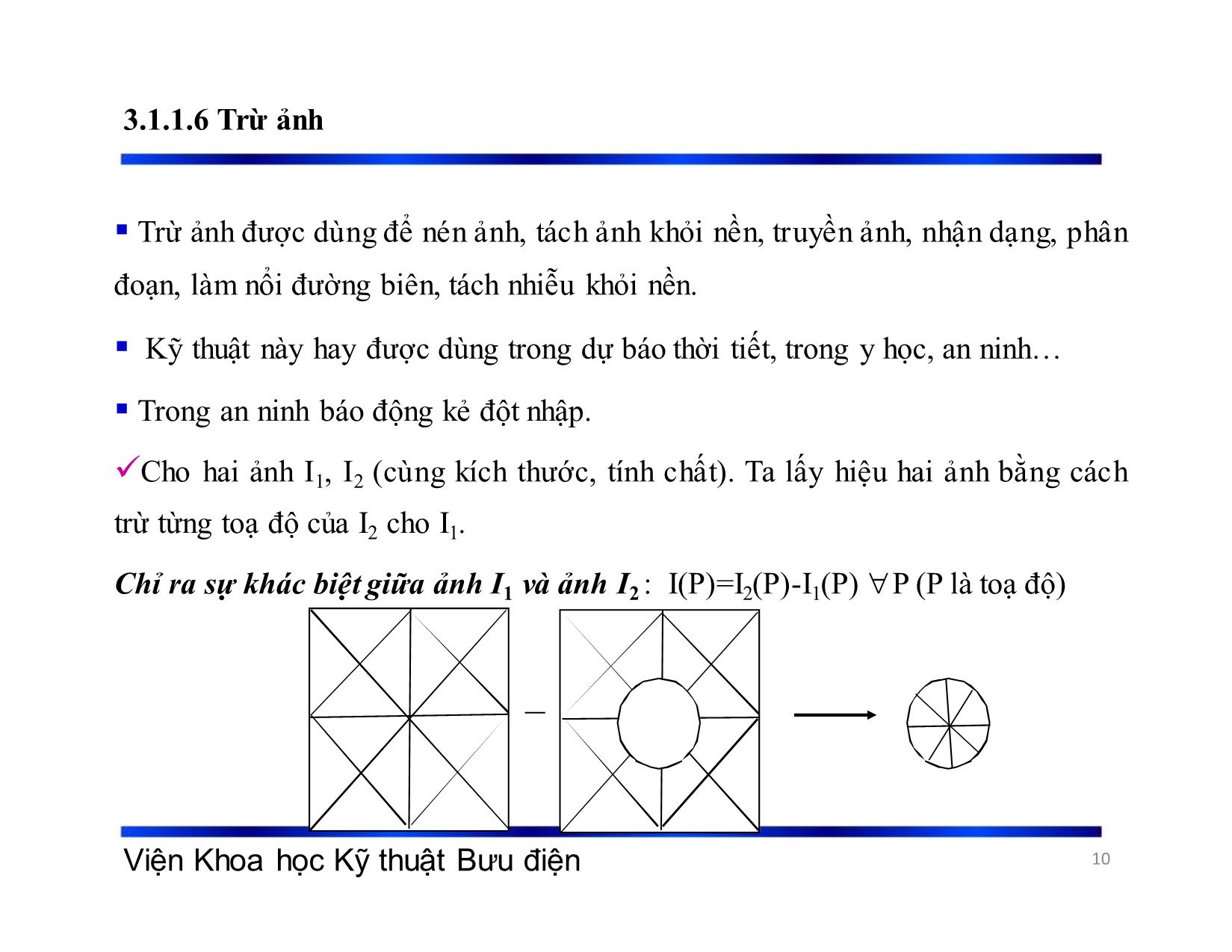 Bài giảng Xử lý tín hiệu và mã hóa - Chương 3: Xử lý và nâng cao chất lượng ảnh - Phạm Việt Hà trang 10