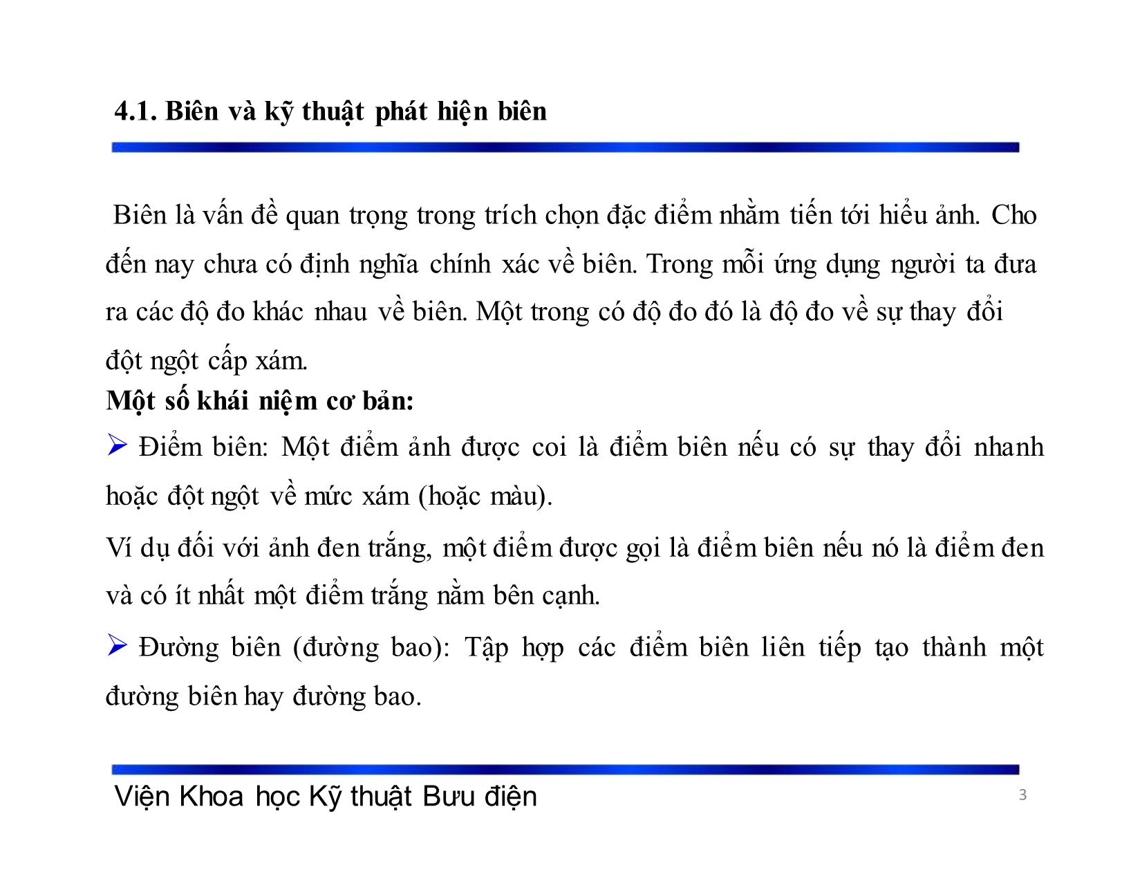 Bài giảng Xử lý tín hiệu và mã hóa - Chương 4: Phát hiện biên và phân vùng ảnh - Phạm Việt Hà trang 3