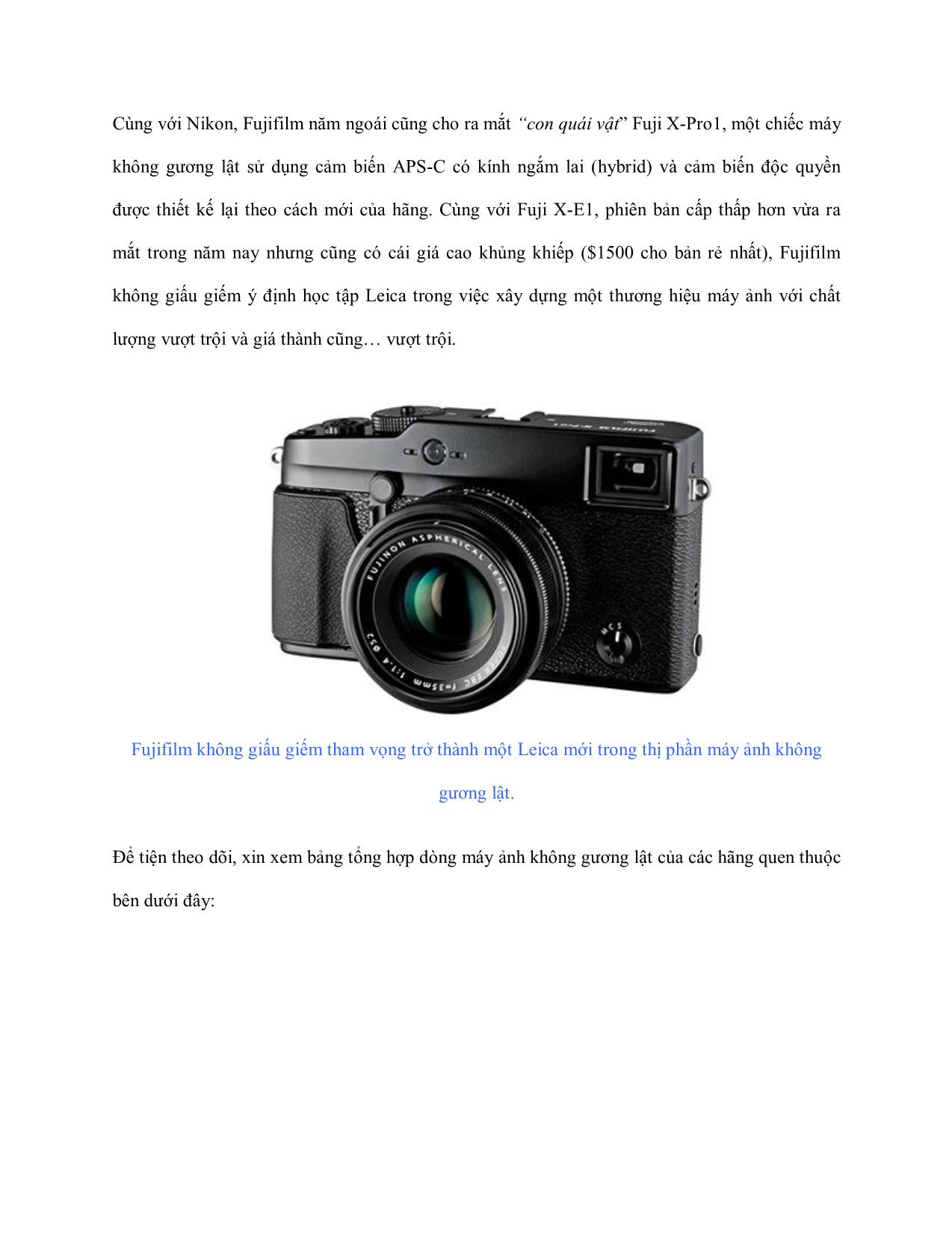 Máy ảnh không gương lật - Những điều cần biết (Phần I) trang 9