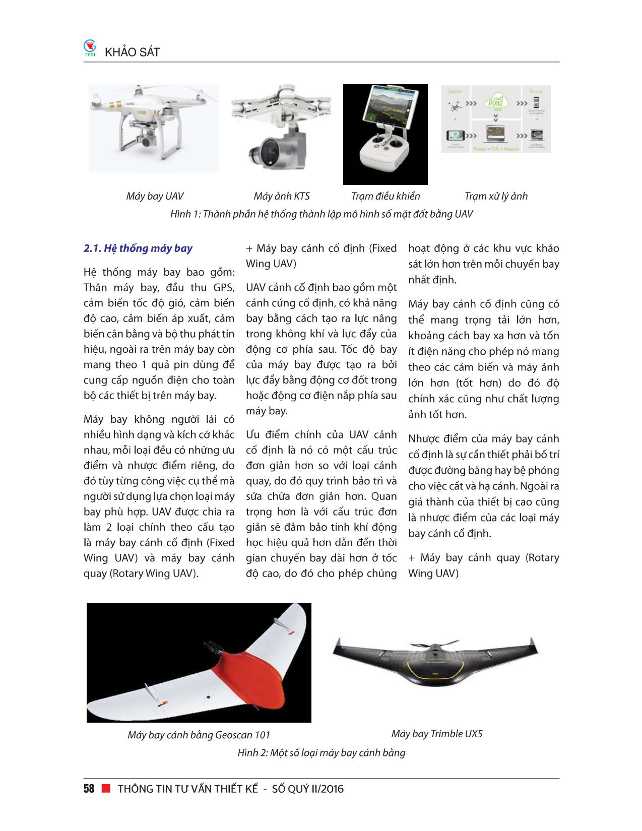 Ứng dụng công nghệ chụp ảnh hàng không bằng máy bay không người lái (UAV) trong công tác khảo sát địa hình mặt đất trang 2
