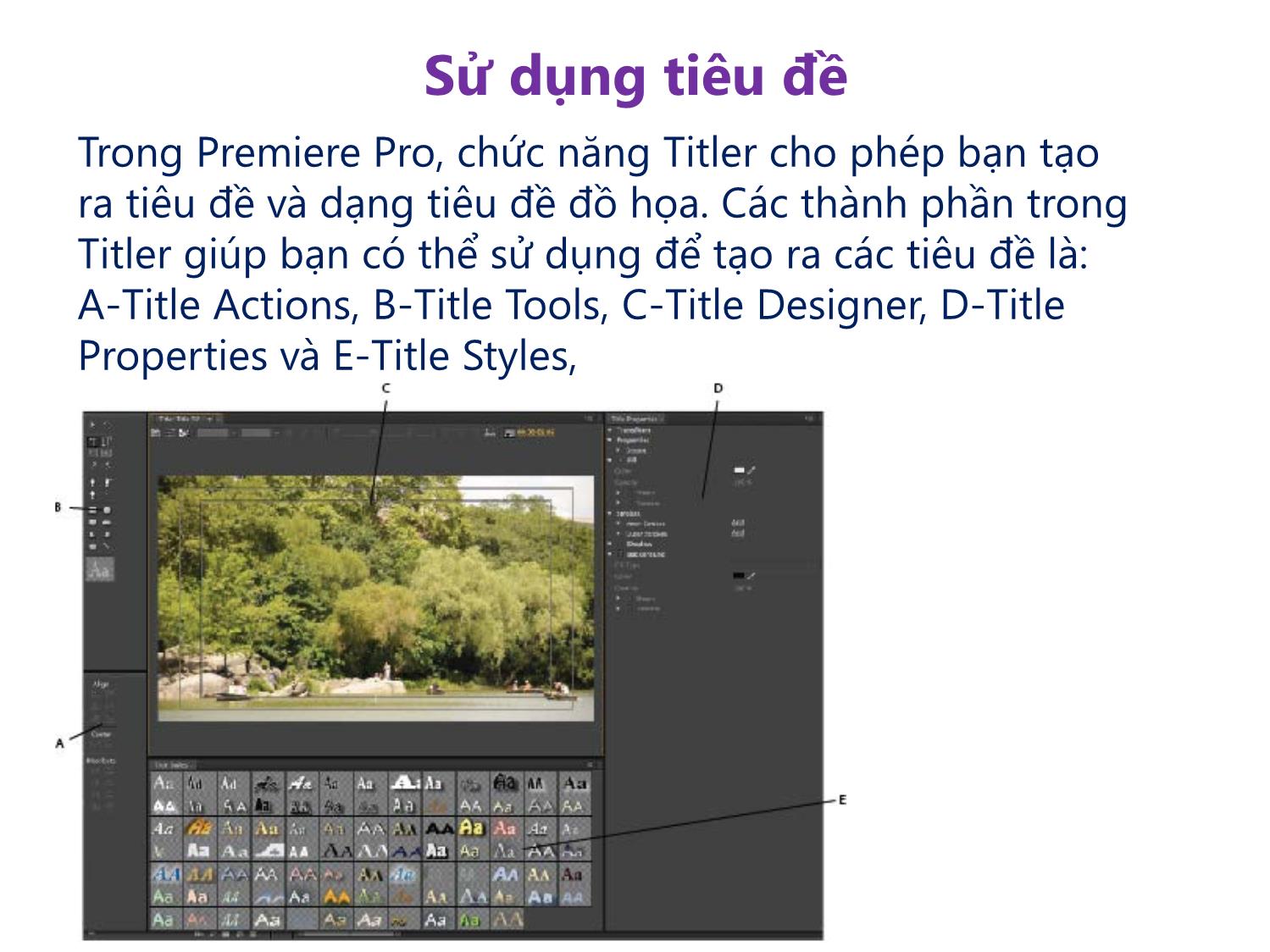Bài giảng Xử lý hậu kỳ với Adobe Premiere Pro Cs6 - Bài 3: Làm việc với các đối tượng đồ họa trang 6