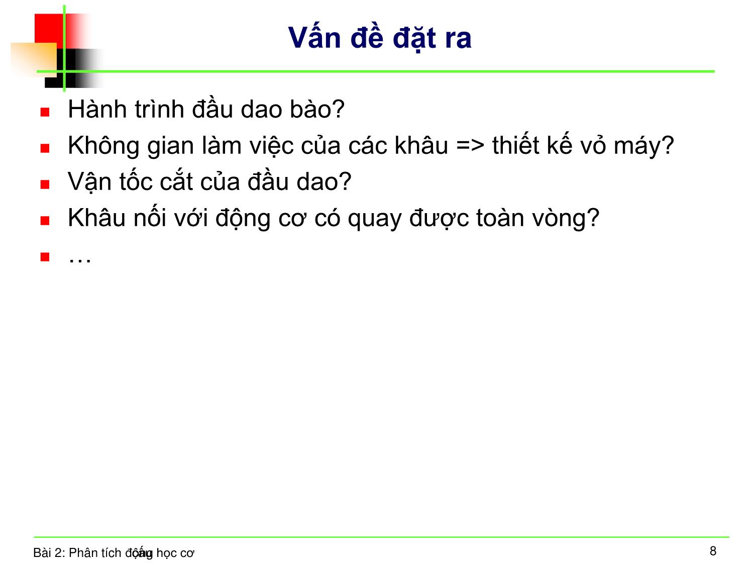 Bài giảng Nguyên lý máy - Bài 2: Phân tích động học cơ cấu trang 5