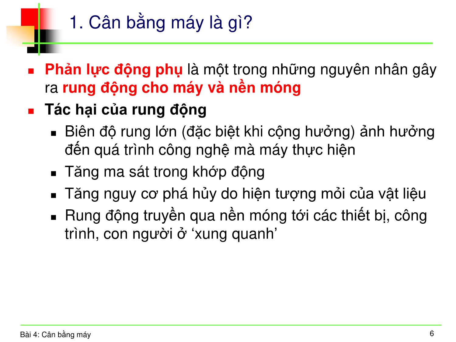 Bài giảng Nguyên lý máy - Bài 4: Cân bằng máy trang 5