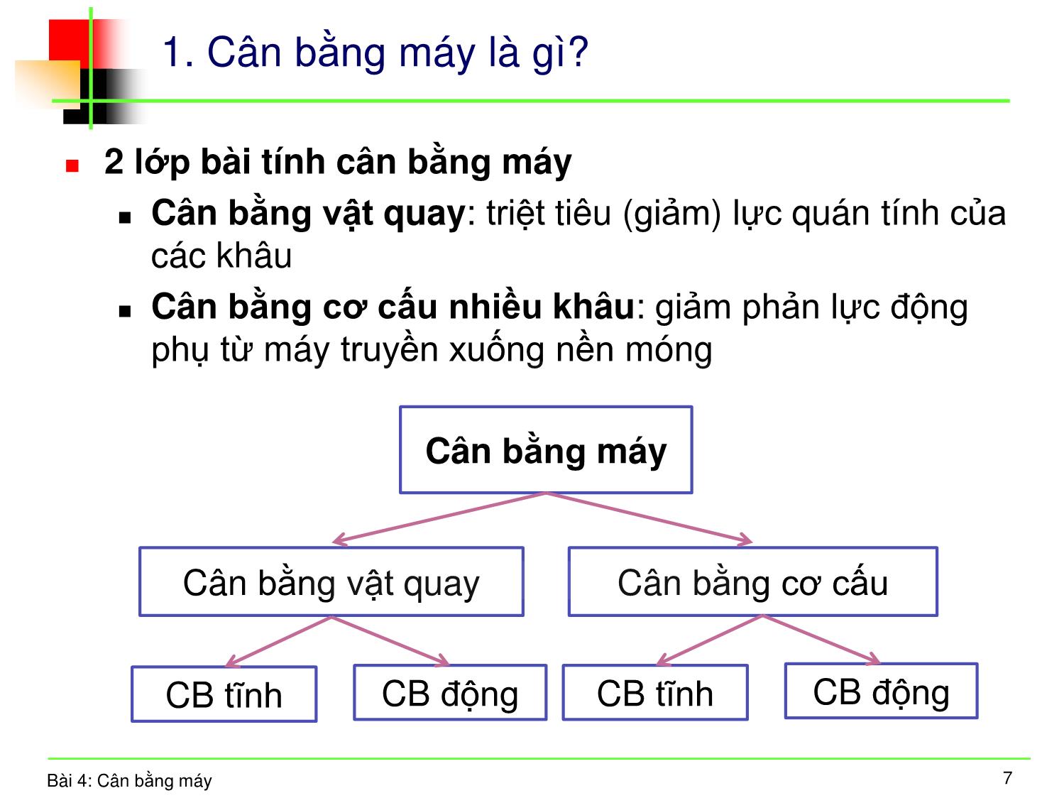 Bài giảng Nguyên lý máy - Bài 4: Cân bằng máy trang 6