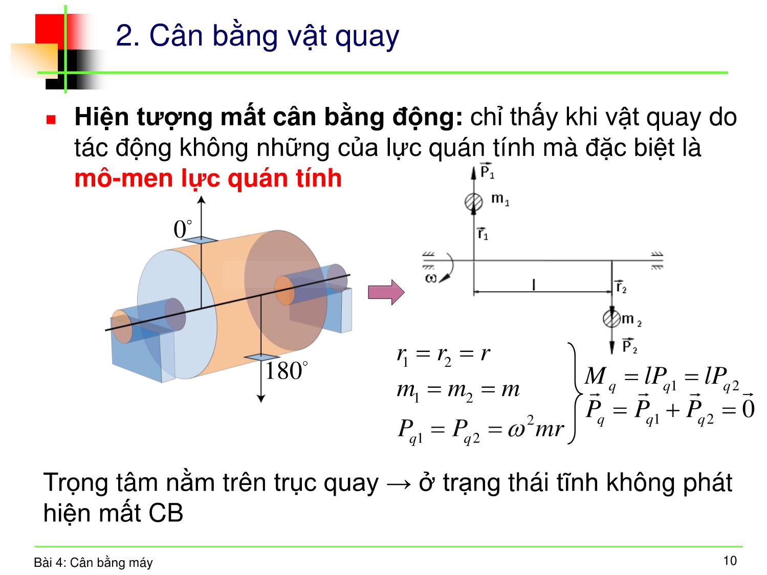 Bài giảng Nguyên lý máy - Bài 4: Cân bằng máy trang 9