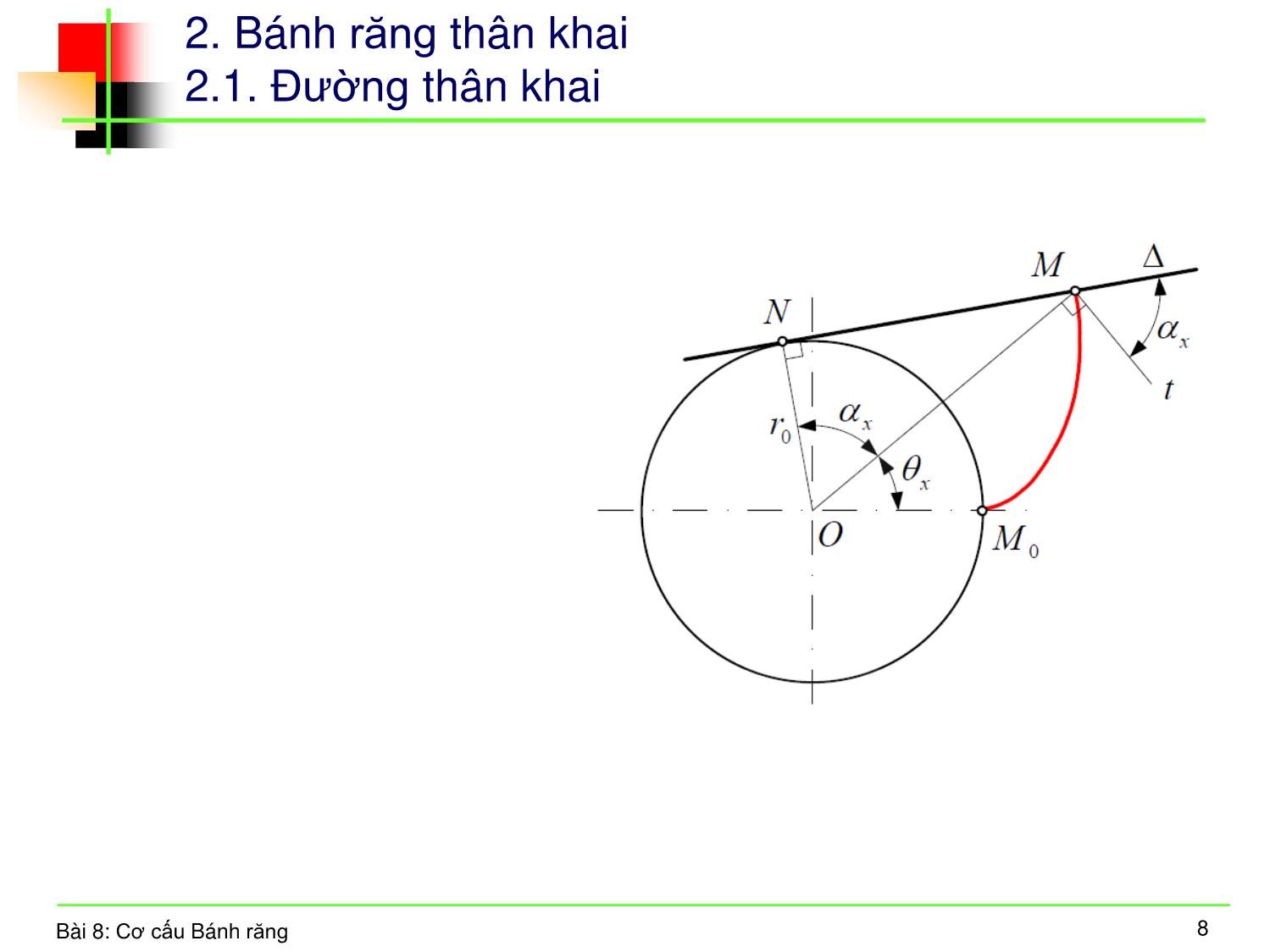 Bài giảng Nguyên lý máy - Bài 7: Cơ cấu bánh răng trang 6