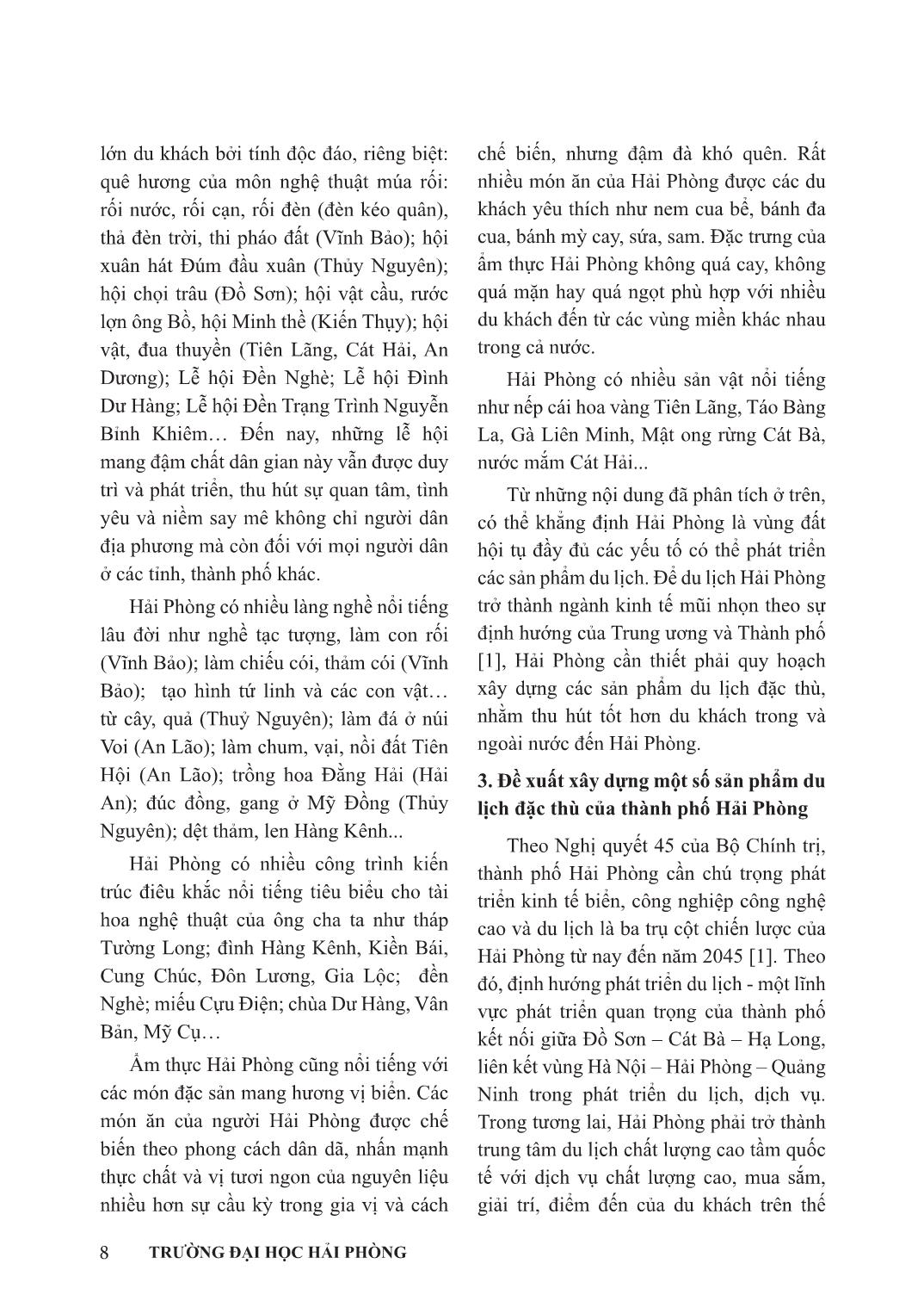 Đề xuất xây dựng một số sản phẩm du lịch đặc thù của thành phố Hải Phòng trang 6