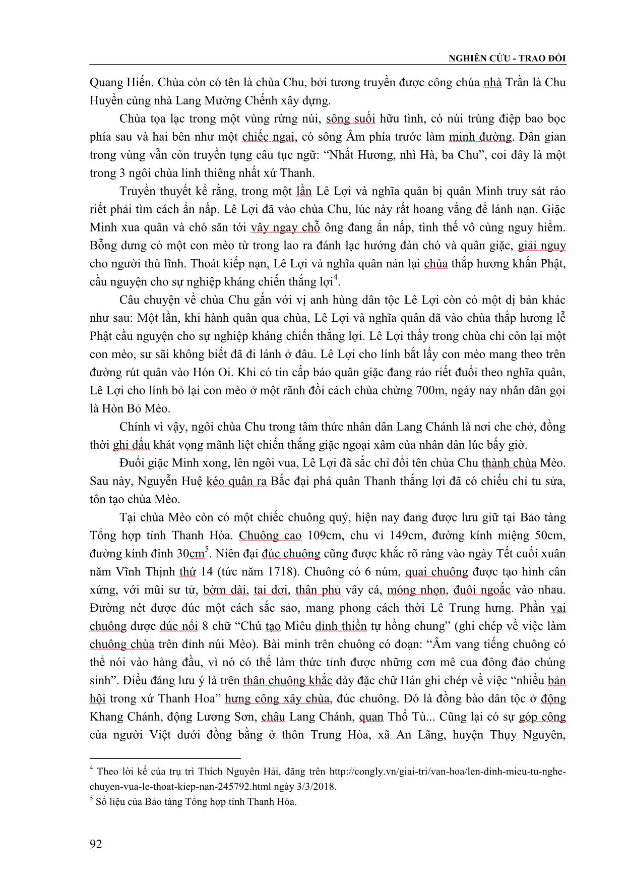 Di tích về cuộc khởi nghĩa Lam Sơn trên đất Lang Chánh và vấn đề phát huy giá trị trong hoạt động du lịch trang 4