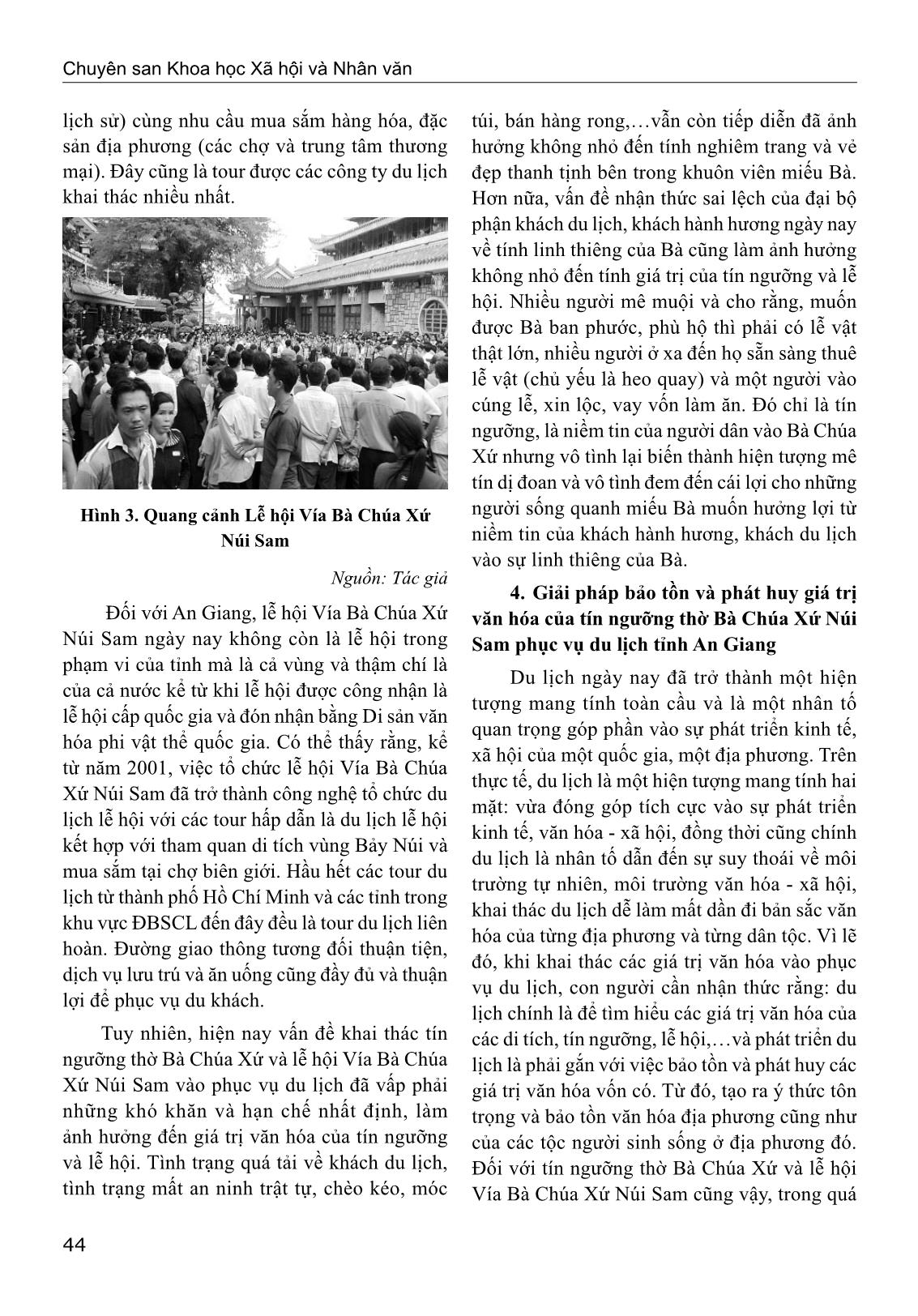 Giá trị văn hóa của tín ngưỡng thờ Bà Chúa Xứ núi Sam trong phát triển du lịch tỉnh An Giang trang 8