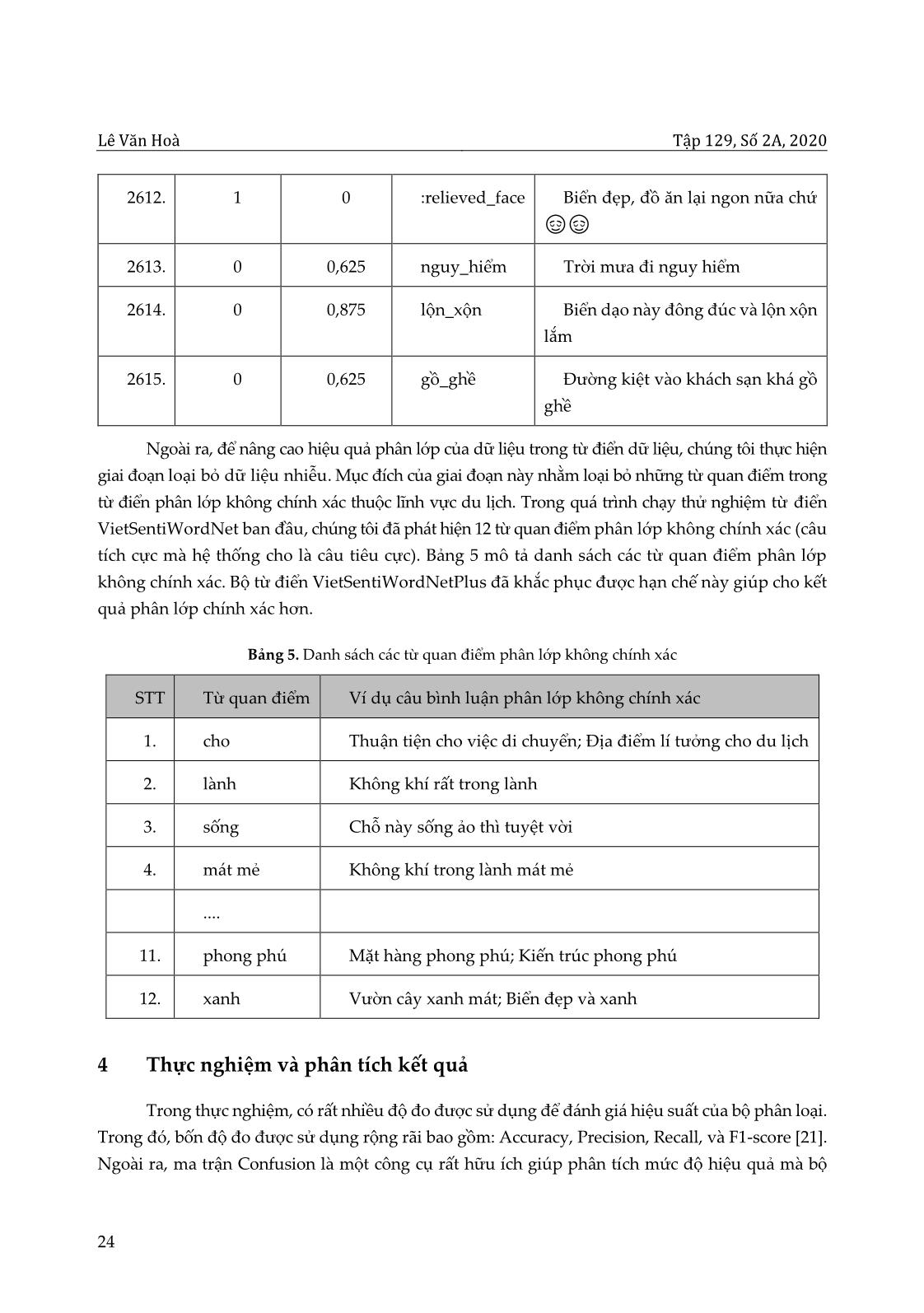 Mở rộng từ điển Vietsentiwordnet cho miền dữ liệu thuộc lĩnh vực du lịch sử dụng phương pháp dựa trên từ vựng trang 10