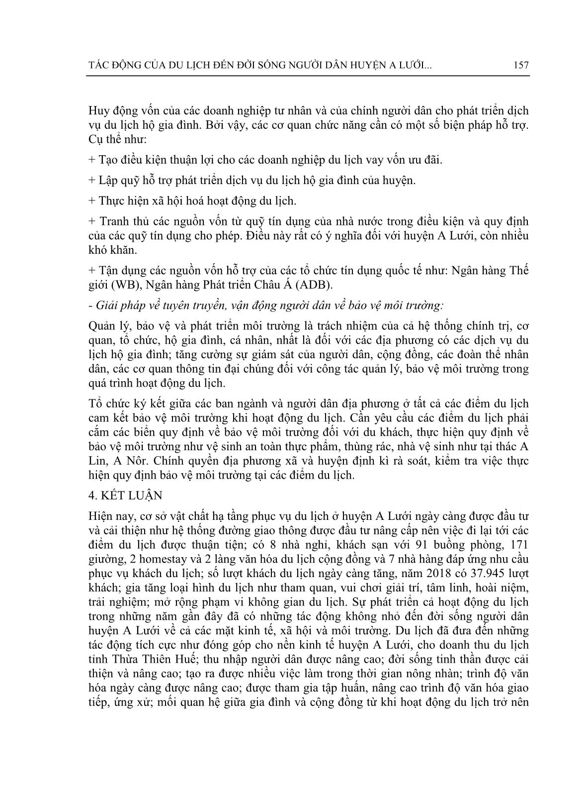 Tác động của du lịch đến đời sống người dân huyện A Lưới, tỉnh Thừa Thiên Huế trang 9