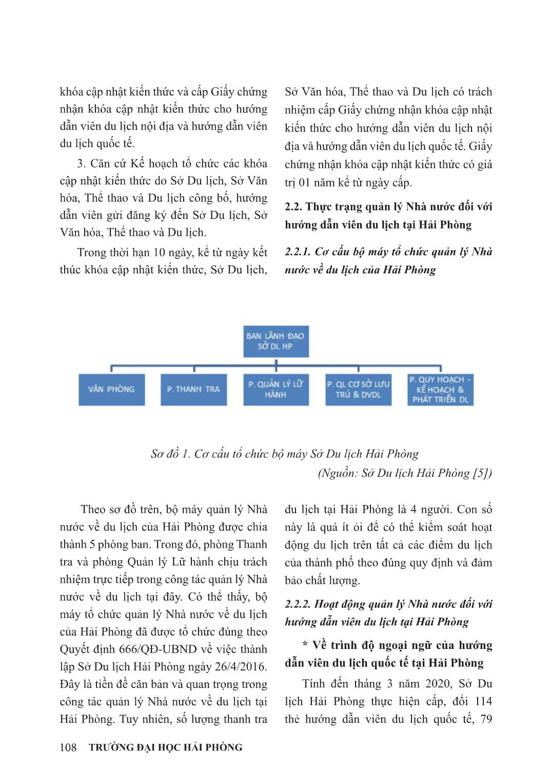 Tăng cường vai trò quản lý nhà nước đối với hướng dẫn viên du lịch tại Hải Phòng trang 5