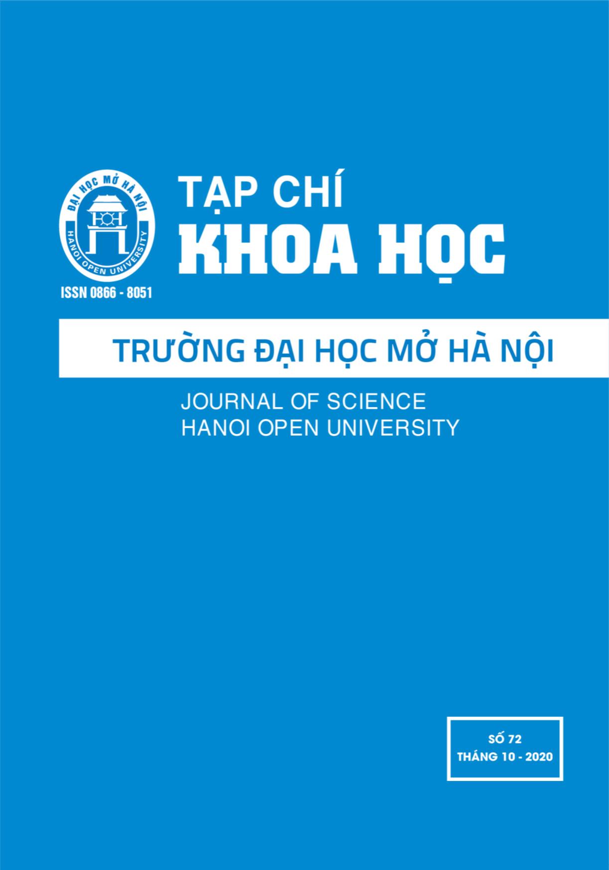 Tạp chí Khoa học trường Đại học Mở Hà Nội - Số 72 - Tháng 10/2020 trang 1