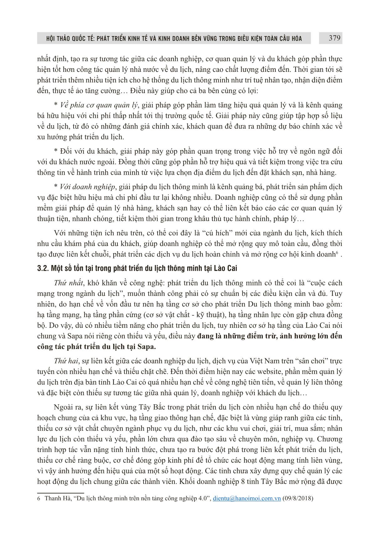 Ứng dụng công nghệ thông tin trong phát triển du lịch thông minh tại tỉnh Lào Cai trang 10