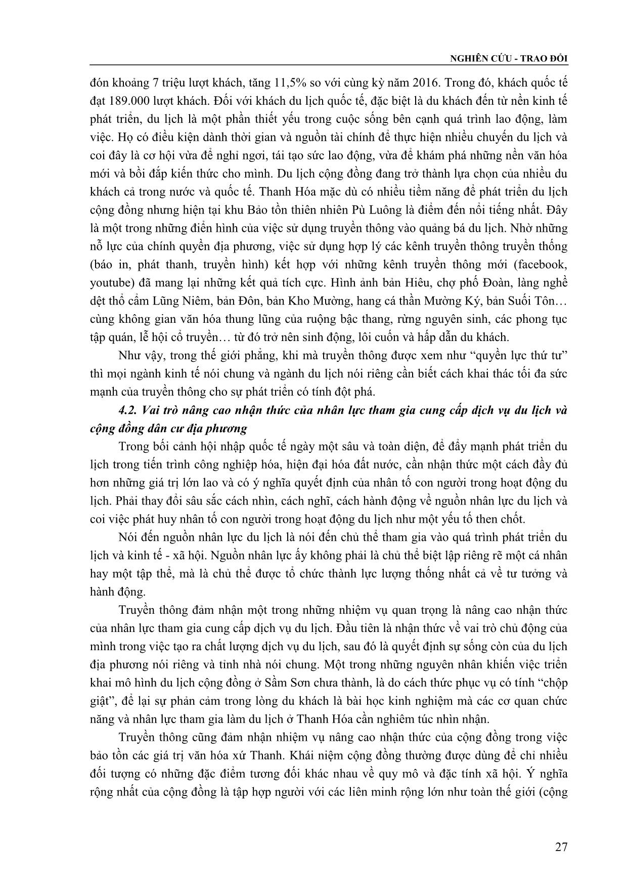 Vai trò của truyền thông trong quảng bá du lịch cộng đồng ở Thanh Hóa trang 5