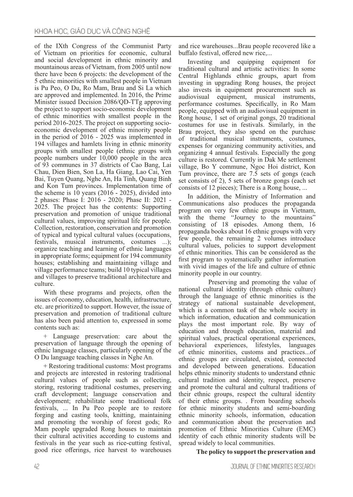 Building the model of information, education and communication efficiency in conservation and promotion of the identity value of ethnic minorities culture in ethnic minority boarding general schools, ethnic minority semi-boarding general schools and local trang 3