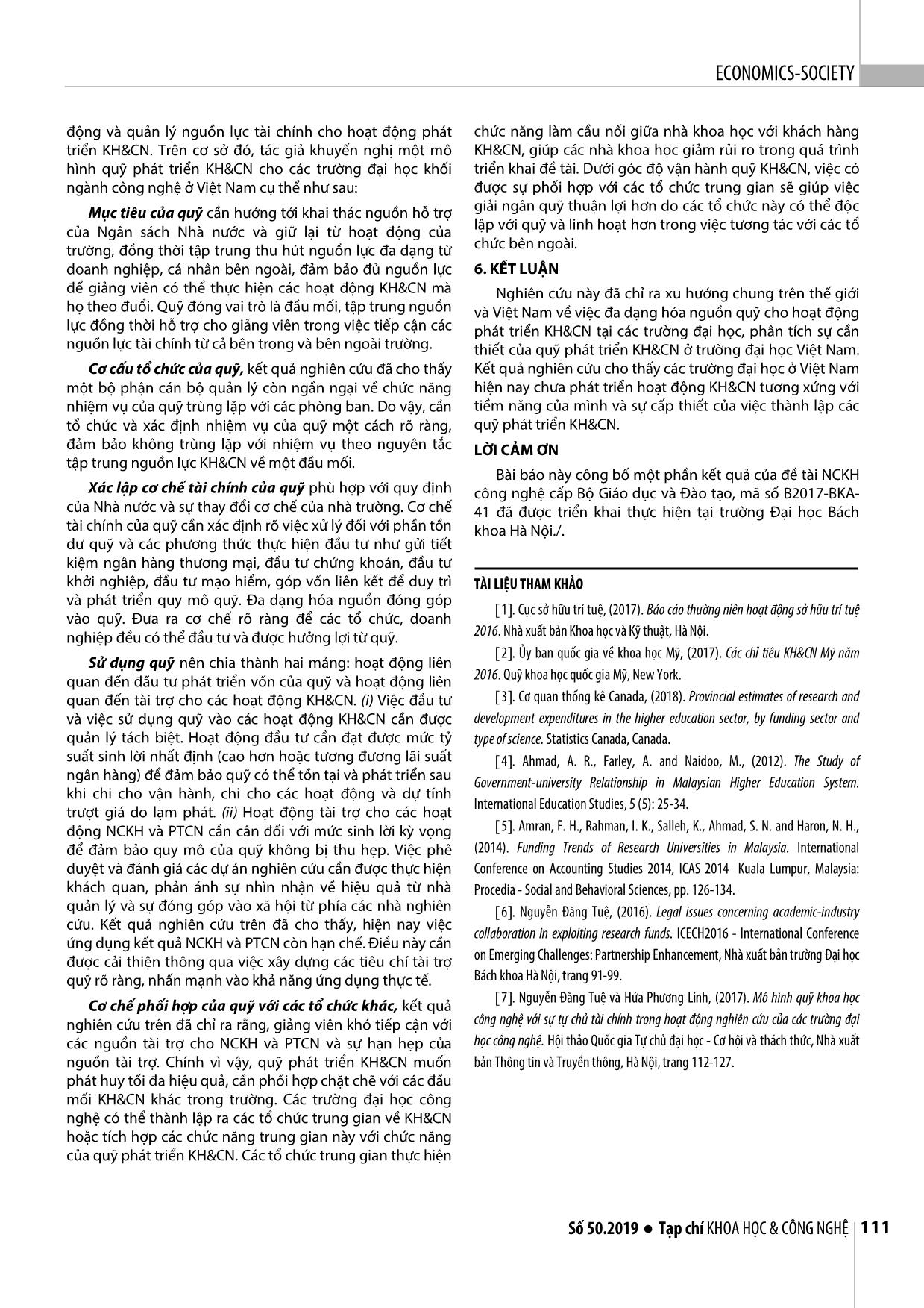 Áp dụng mô hình quỹ phát triển khoa học và công nghệ tại các trường đại học khối công nghệ ở Việt Nam trang 6