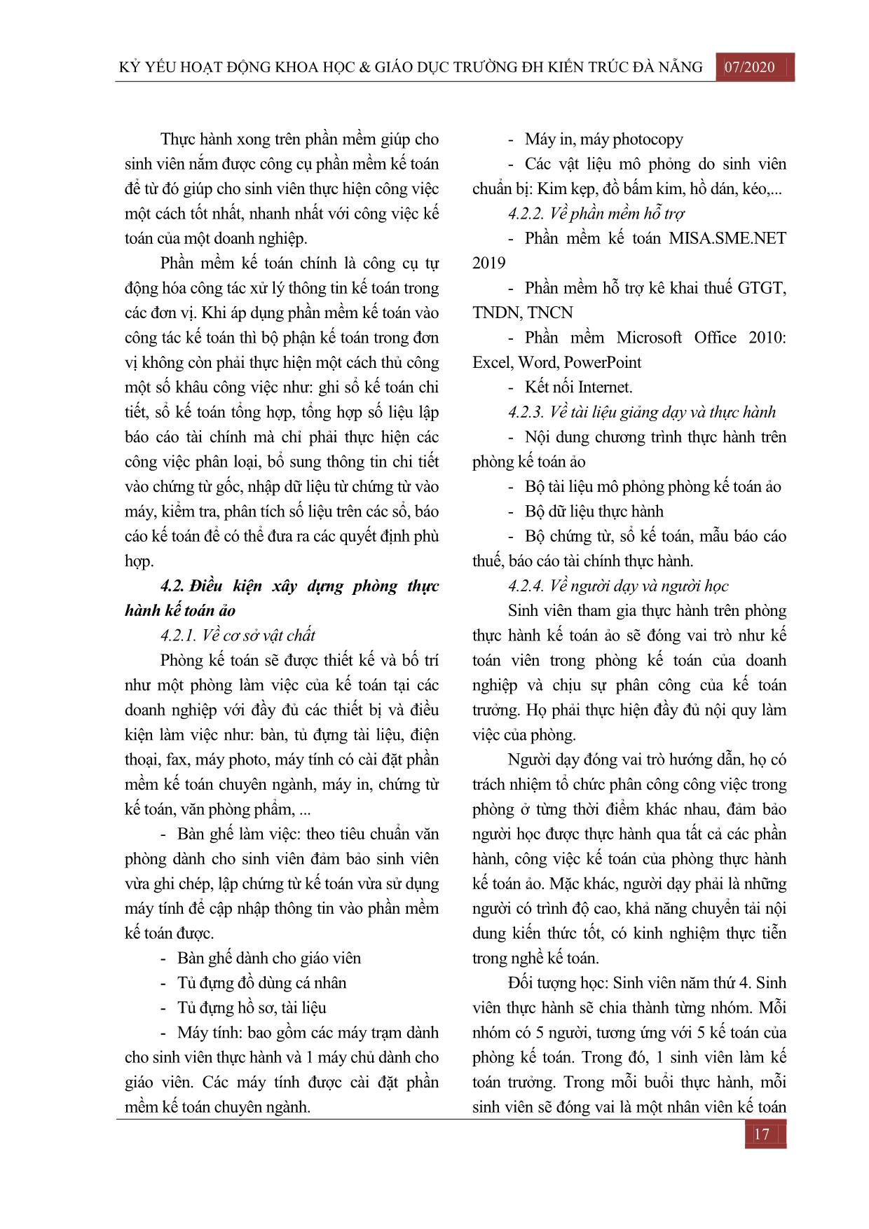 Cần thiết ứng dụng phòng kế toán ảo trong đào tạo chuyên ngành Kế toán tại trường Đại học Kiến trúc Đà Nẵng trang 4
