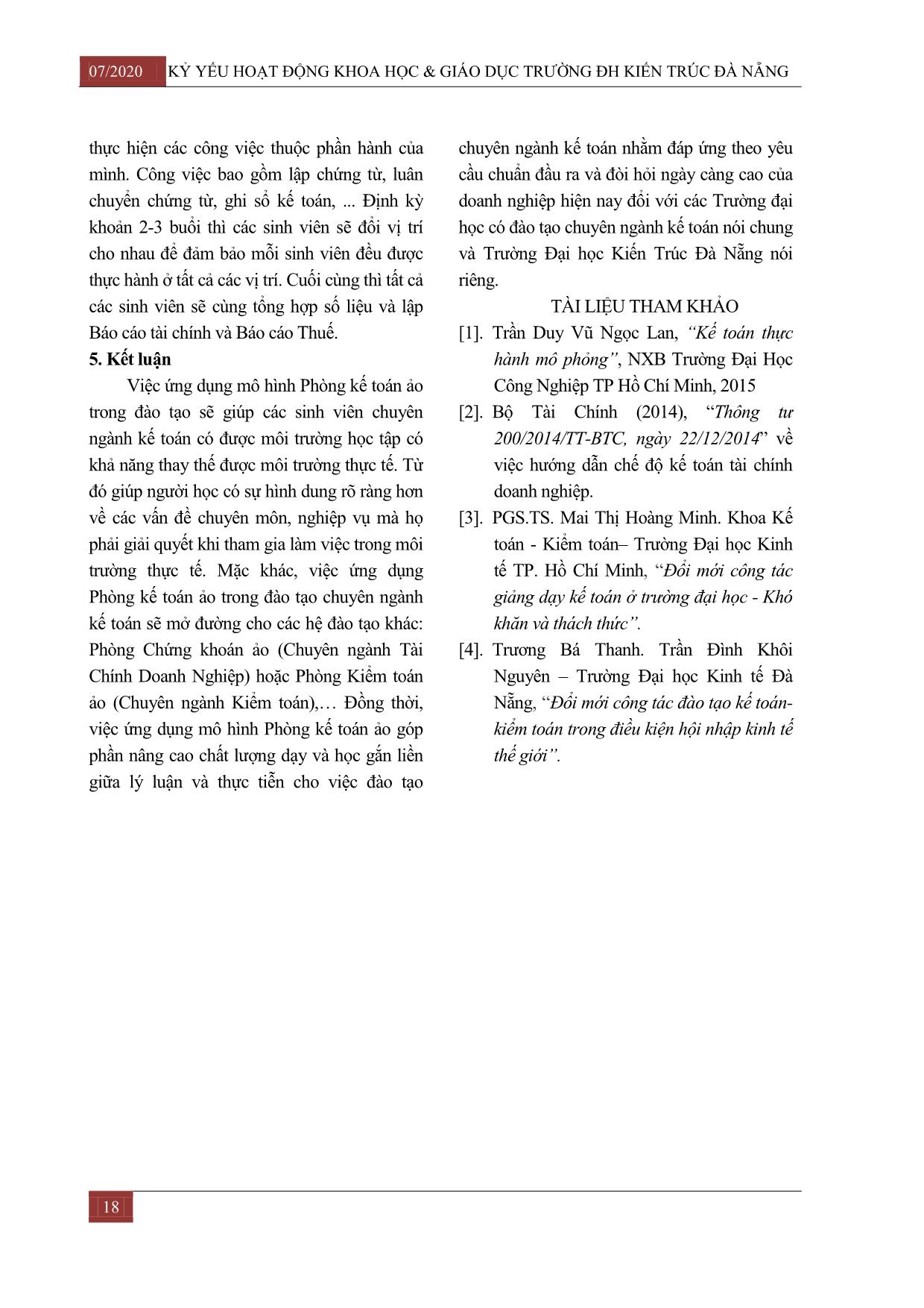 Cần thiết ứng dụng phòng kế toán ảo trong đào tạo chuyên ngành Kế toán tại trường Đại học Kiến trúc Đà Nẵng trang 5