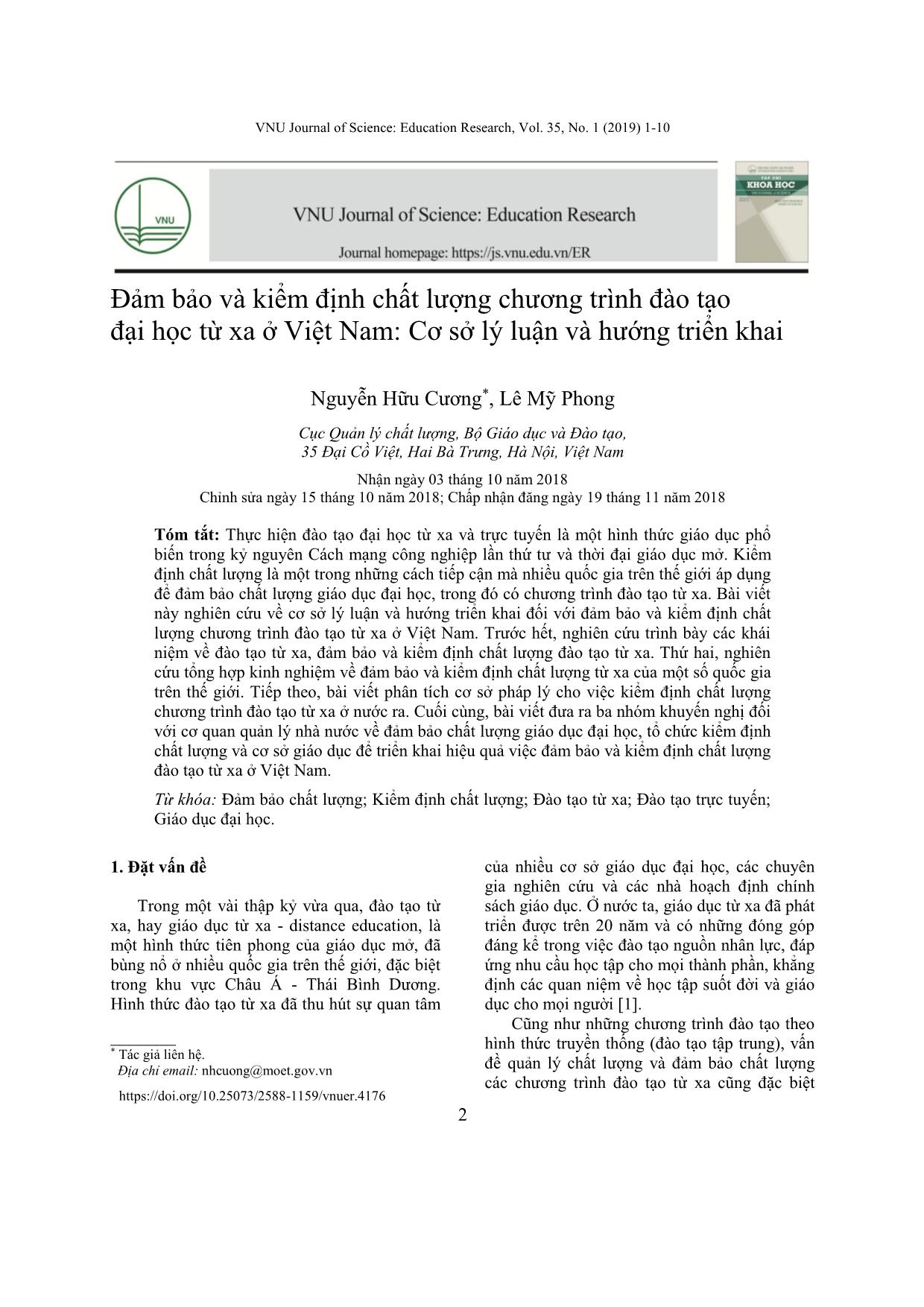 Quality assurance and accreditation of distance education programs in Vietnam: Rationale and future directions trang 2