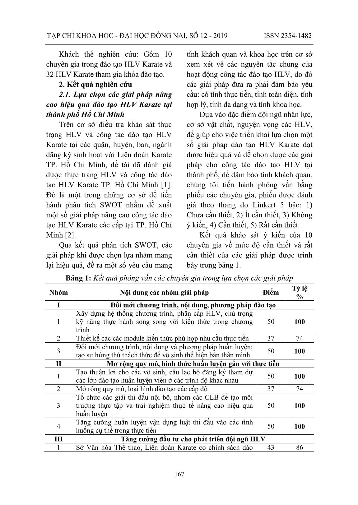 Đánh giá hiệu quả ứng dụng một số giải pháp đào tạo huấn luyện viên Karate tại thành phố Hồ Chí Minh trang 2