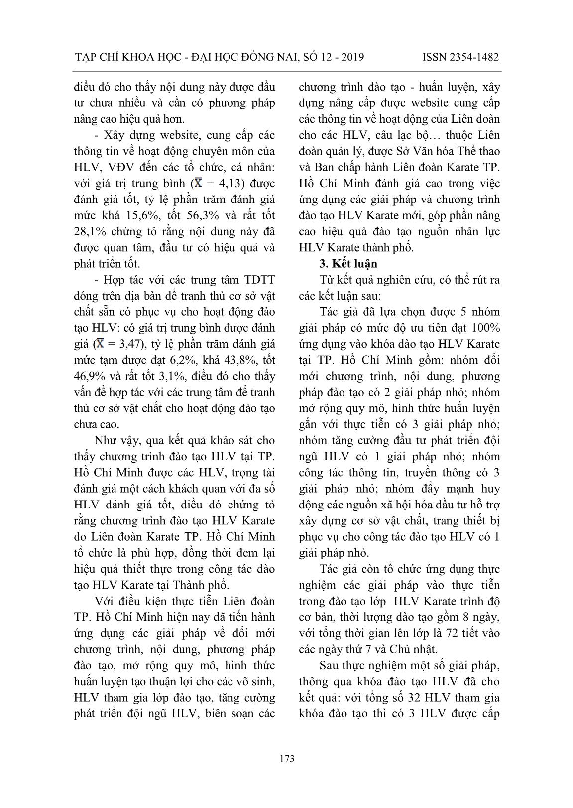 Đánh giá hiệu quả ứng dụng một số giải pháp đào tạo huấn luyện viên Karate tại thành phố Hồ Chí Minh trang 8