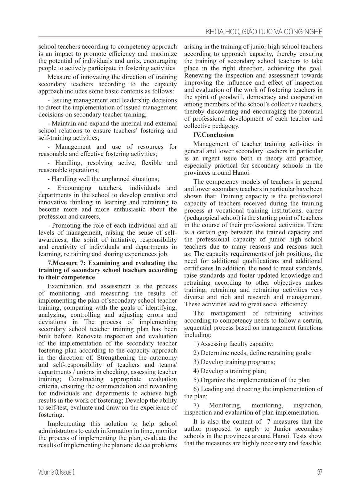 Management of junior secondary schools teachers training activities under accessing human resources in the current period trang 7