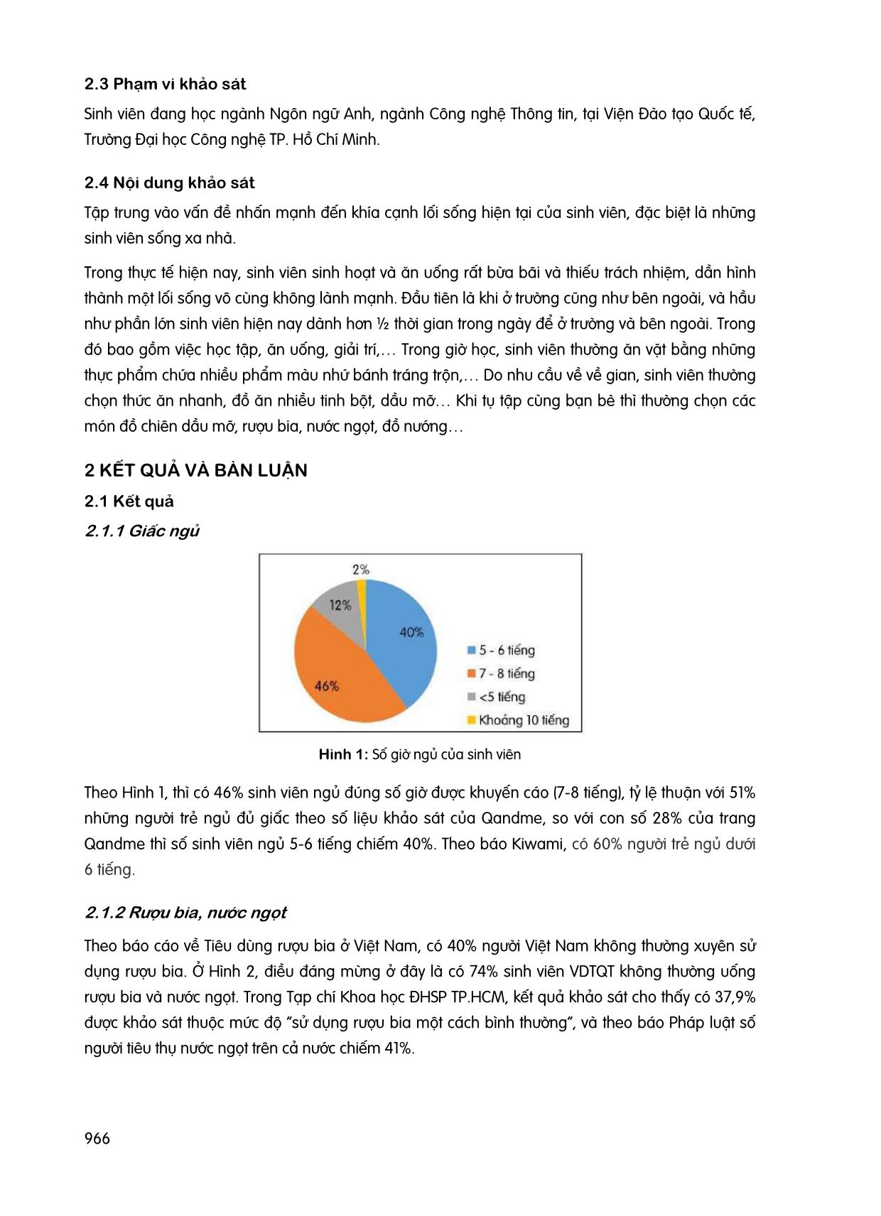 Khảo sát về vấn đề lối sống của sinh viên ngành Ngôn ngữ Anh, Viện đào tạo quốc tế trường Đại học Công nghệ thành phố Hồ Chí Minh (Hutech) trang 2