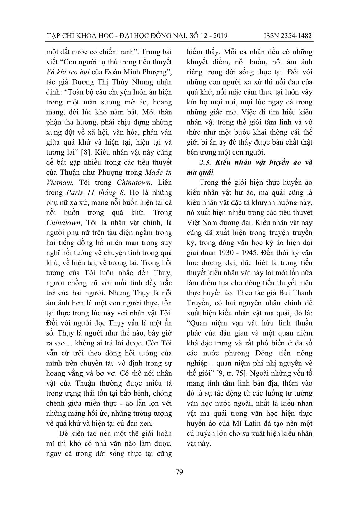 Nghệ thuật xây dựng nhân vật trong tiểu thuyết Việt Nam đương đại viết theo khuynh hướng hiện thực huyền ảo trang 8