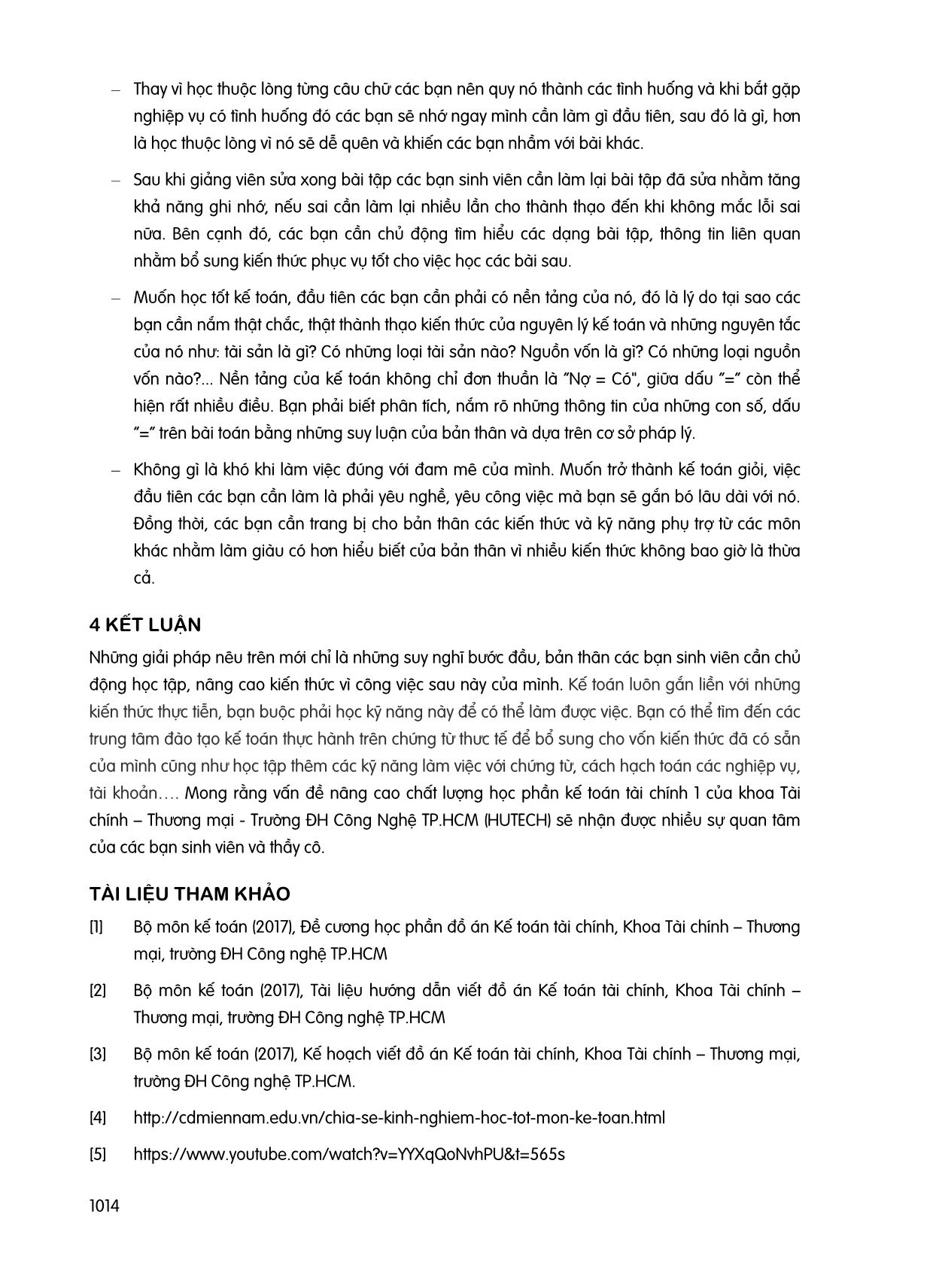 Phương pháp học tập hiệu quả học phần Kế toán tài chính 1 cho sinh viên ngành Kế toán khoa Tài chính thương mại trường Đại học Công nghệ thành phố Hồ Chí Minh trang 6