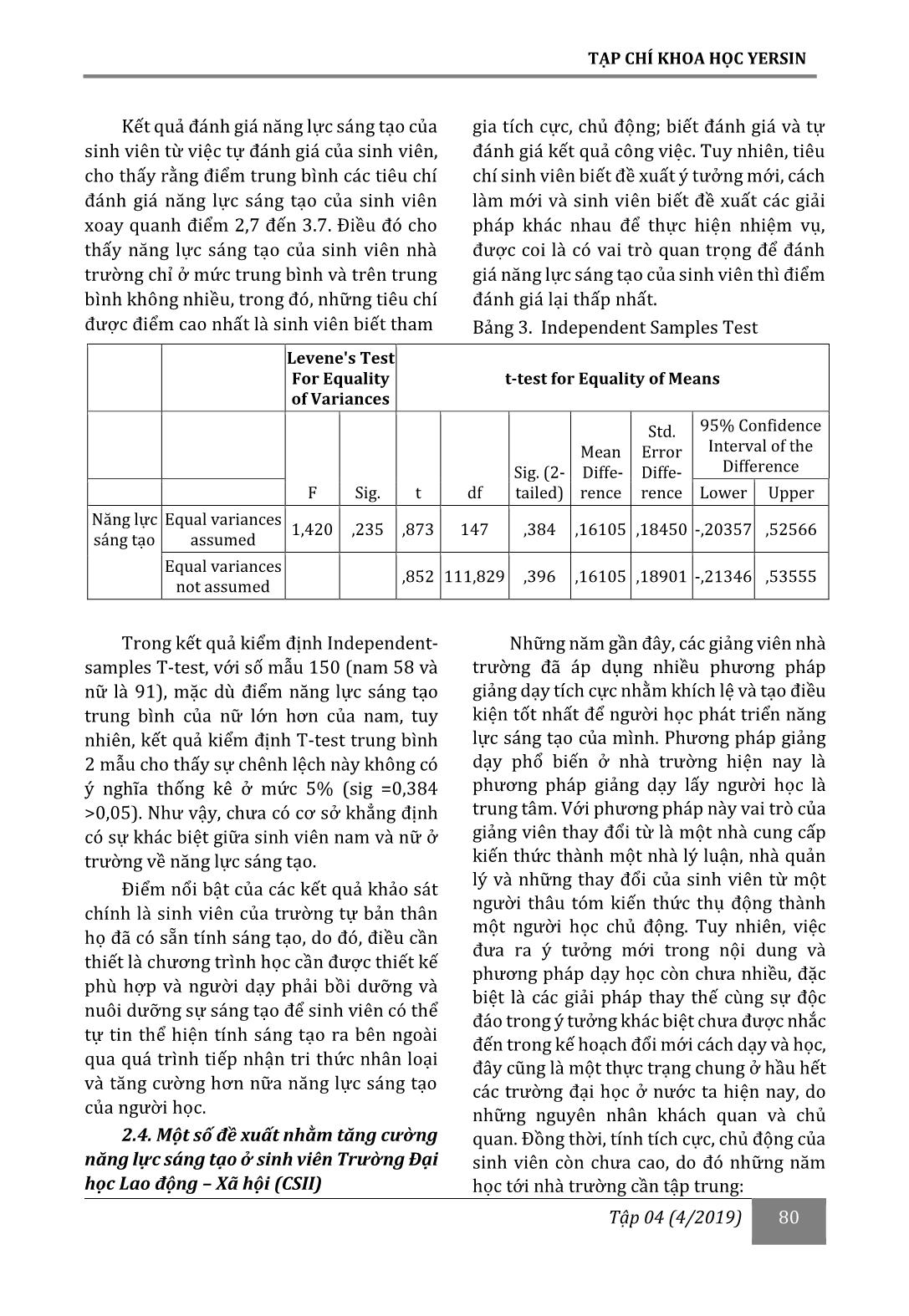 Tăng cường năng lực sáng tạo của sinh viên trường Đại học Lao động - Xã hội (Cơ sở II) trang 4