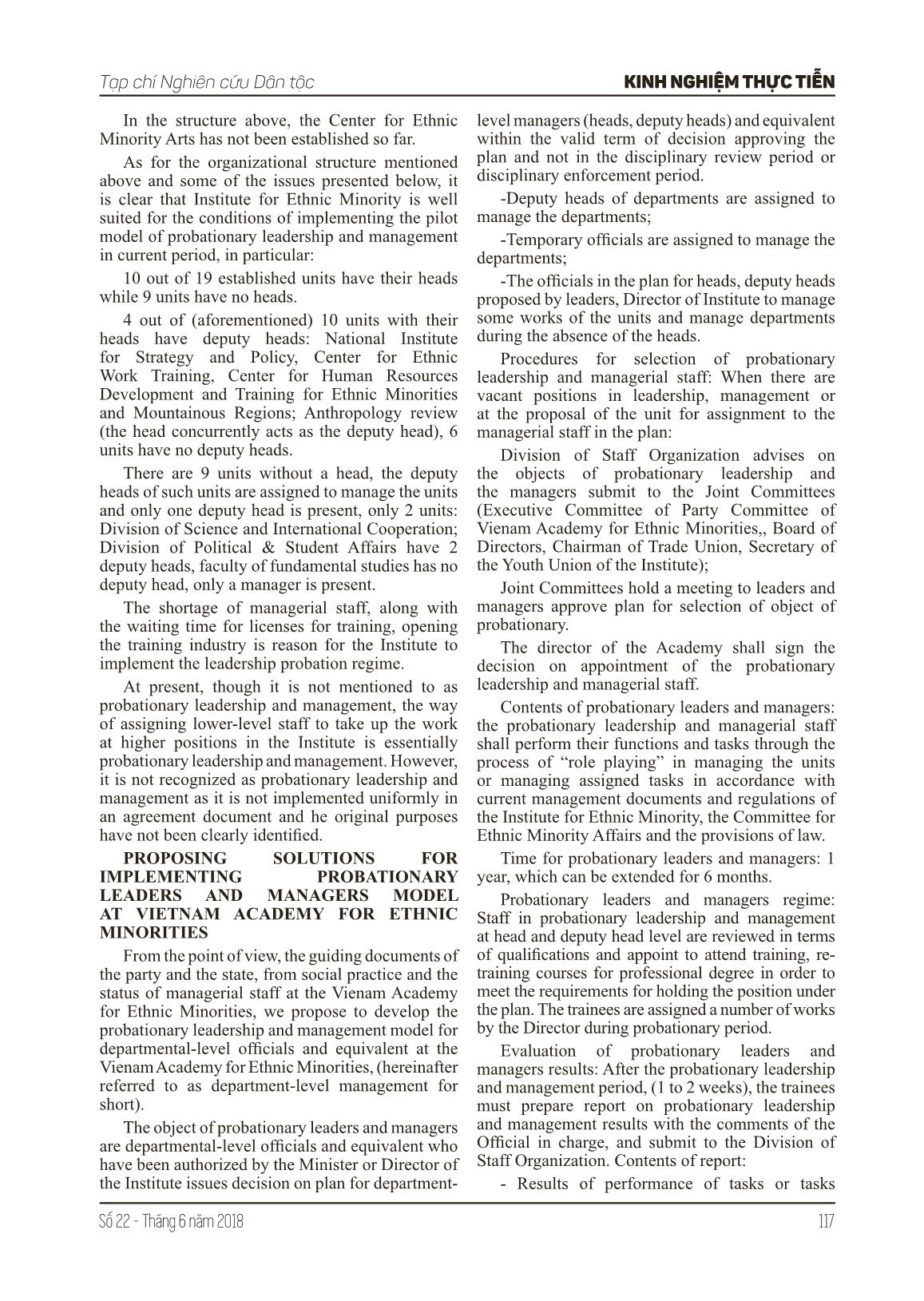 Research on proposal for implementing probationary leaders and managers model at Vietnam Academy for ethnic minorities trang 4