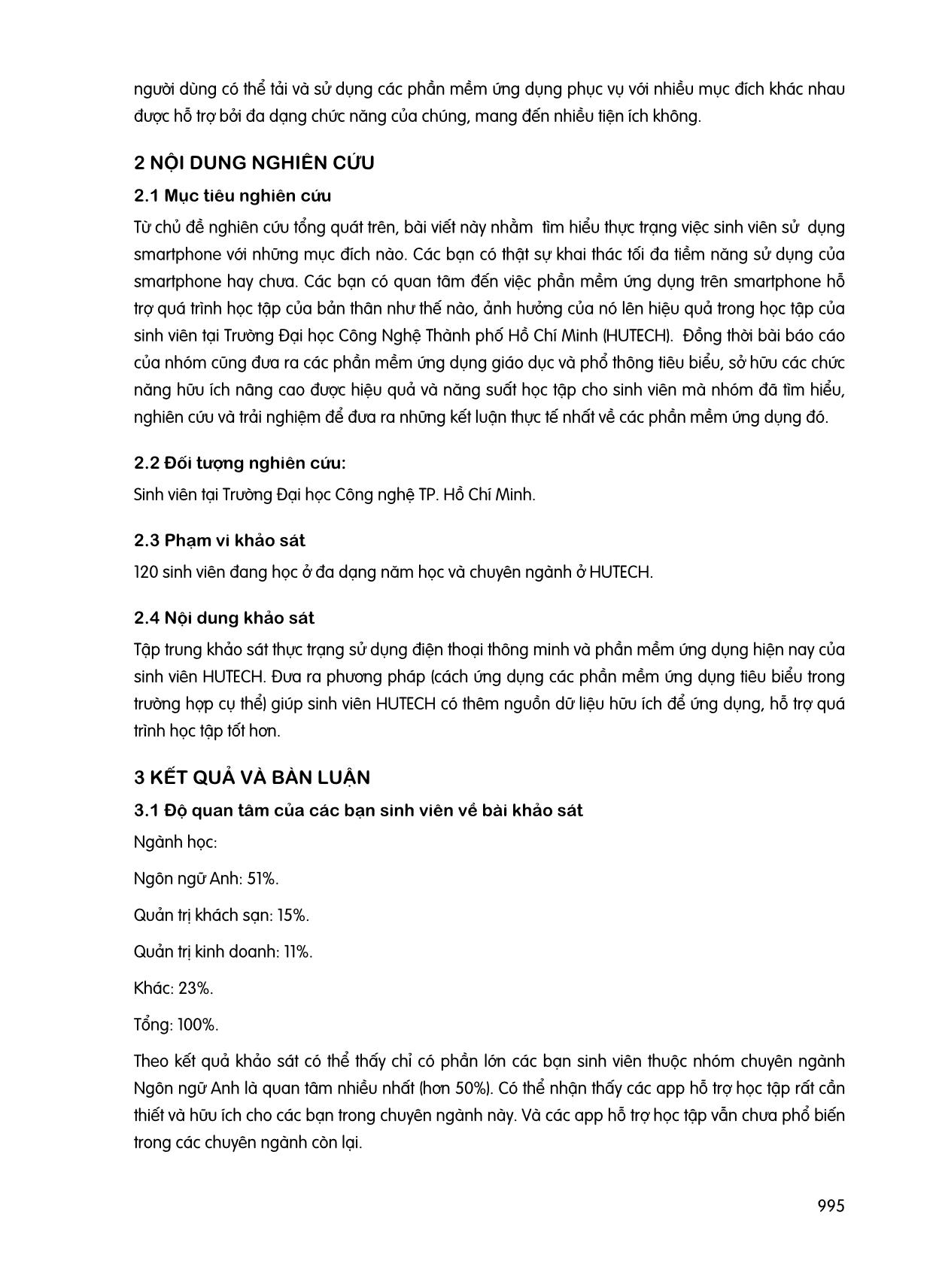 Thực trạng sử dụng các phần mềm ứng dụng hỗ trợ học tập trên điện thoại thông minh của sinh viên Hutech trang 2