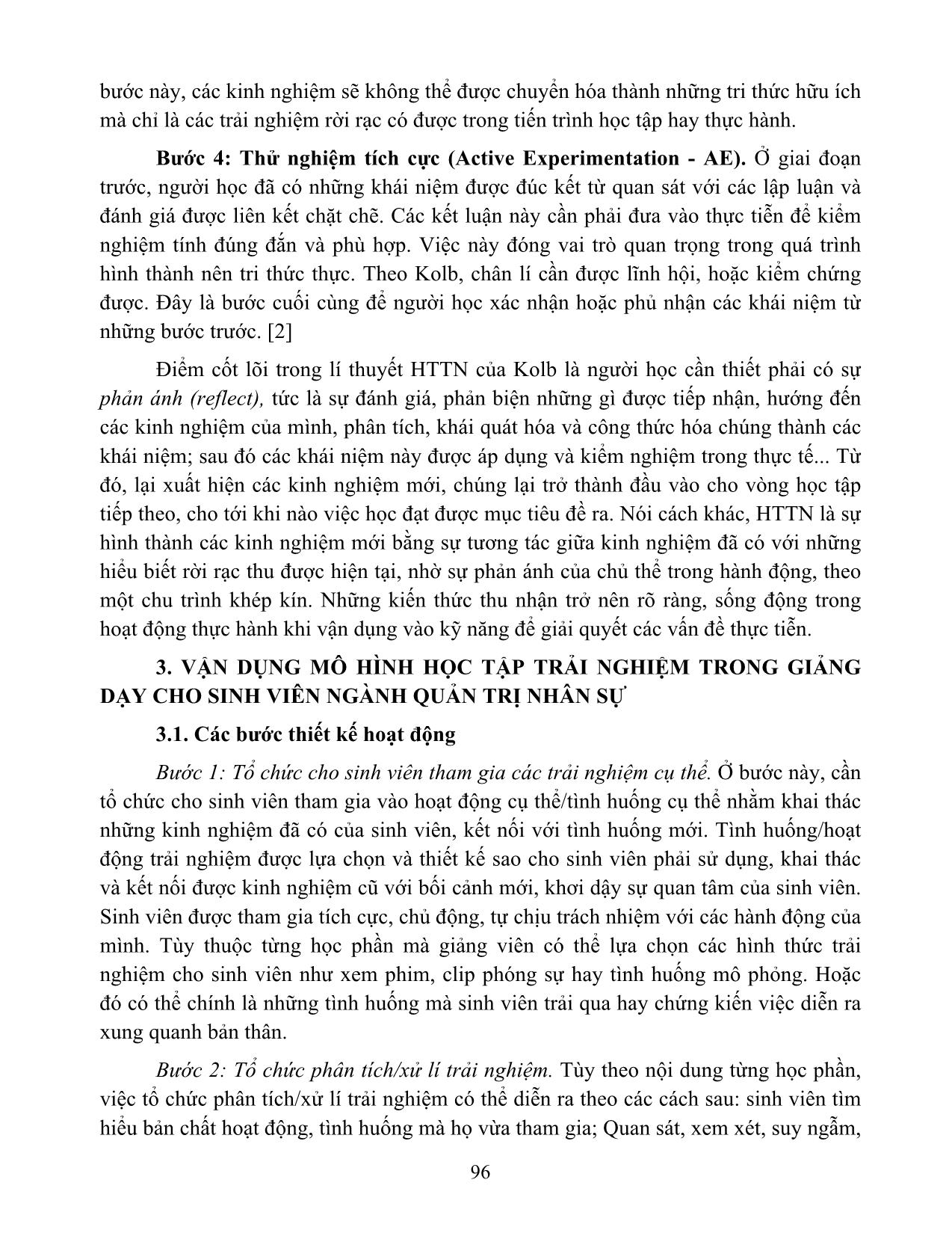 Vận dụng mô hình học tập trải nghiệm cho sinh viên ngành Quản trị nhân sự trong kỷ nguyên hội nhập trang 4
