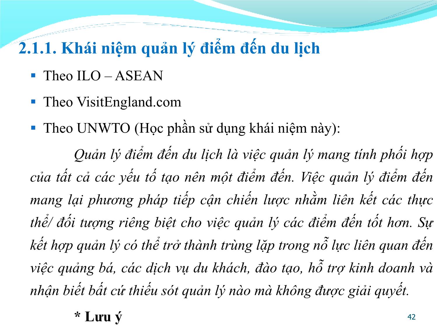 Bài giảng Quản lý điểm đến du lịch - Chương 2: Khái quát về quản lý điểm đến du lịch trang 3