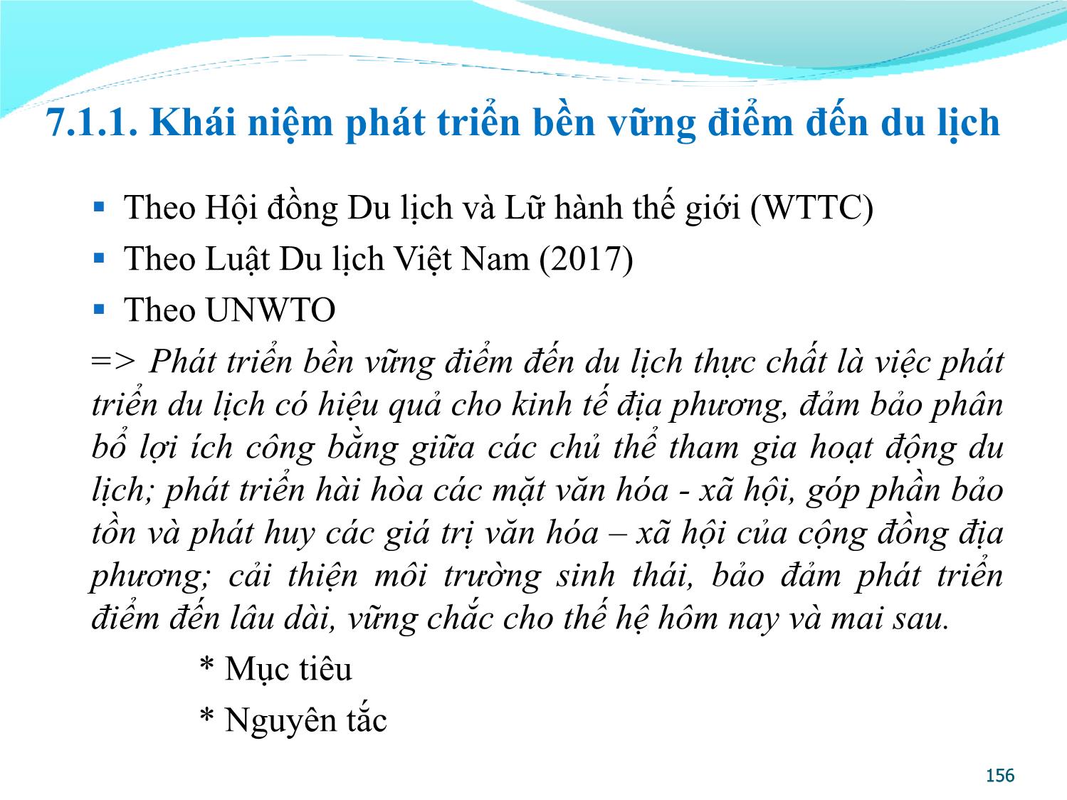 Bài giảng Quản lý điểm đến du lịch - Chương 7: Phát triển bền vững và quản lý chất lượng điểm đến du lịch trang 3