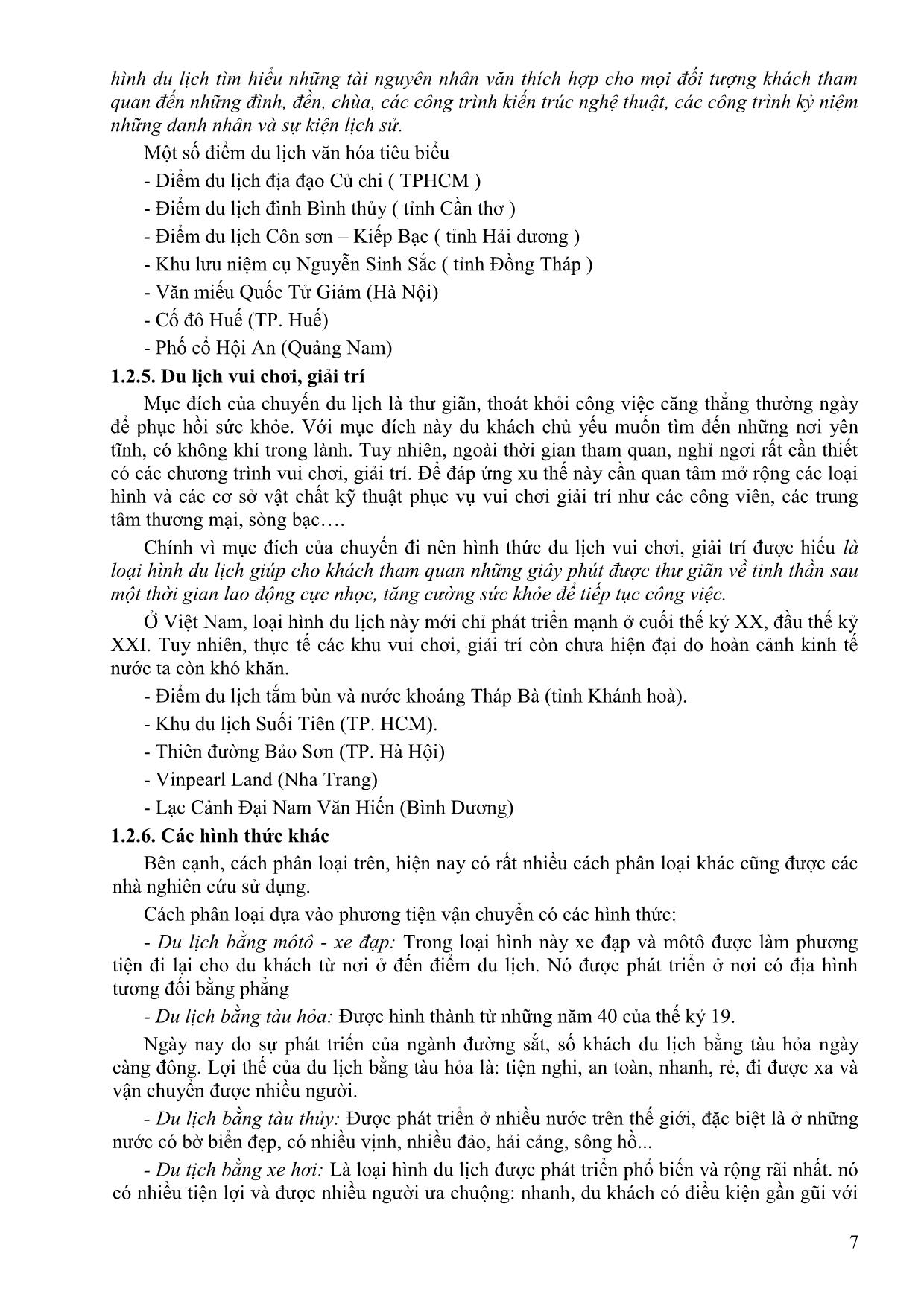 Bài giảng Tuyến điểm du lịch Việt Nam - Đồng Thị Thu Huyền trang 7