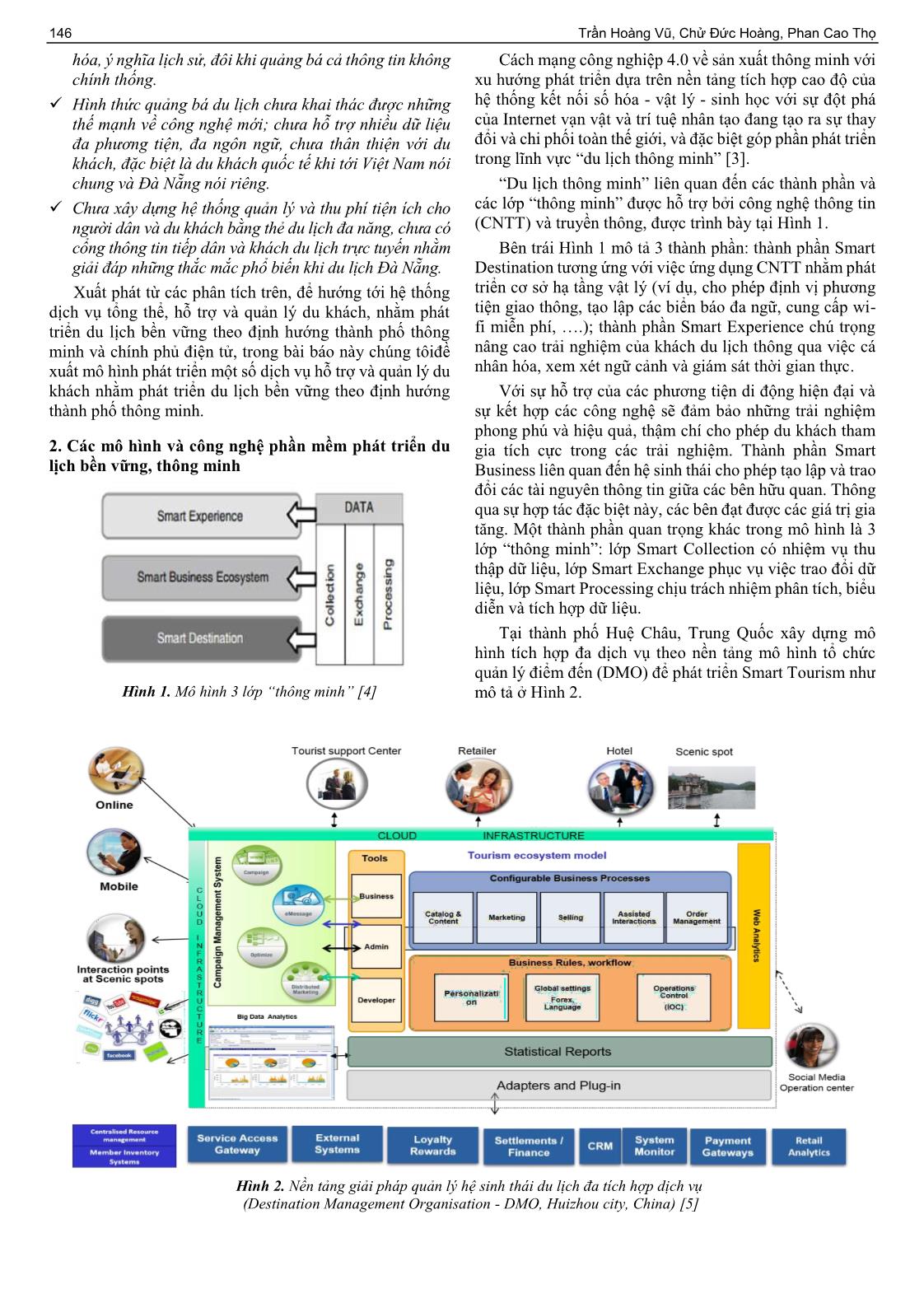Mô hình kiến trúc tổng thể hệ thống hỗ trợ và quản lý du khách nhằm phát triển du lịch bền vững theo định hướng thành phố thông minh tại Đà Nẵng trang 2