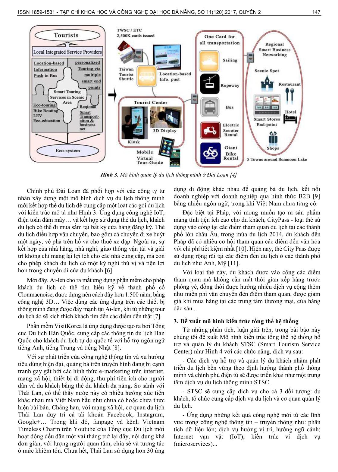 Mô hình kiến trúc tổng thể hệ thống hỗ trợ và quản lý du khách nhằm phát triển du lịch bền vững theo định hướng thành phố thông minh tại Đà Nẵng trang 3