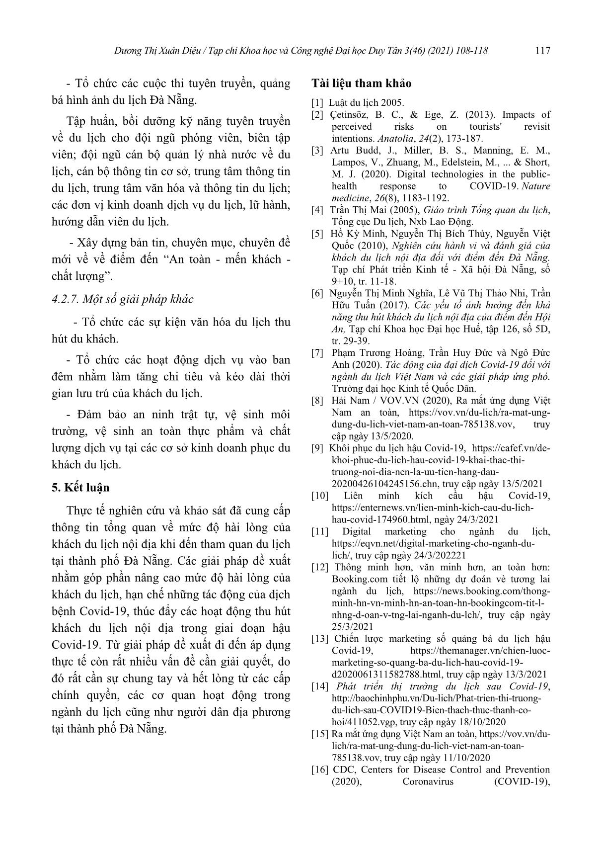Một số giải pháp thu hút khách du lịch nội địa đến thành phố Đà Nẵng hậu Covid-19 trang 10