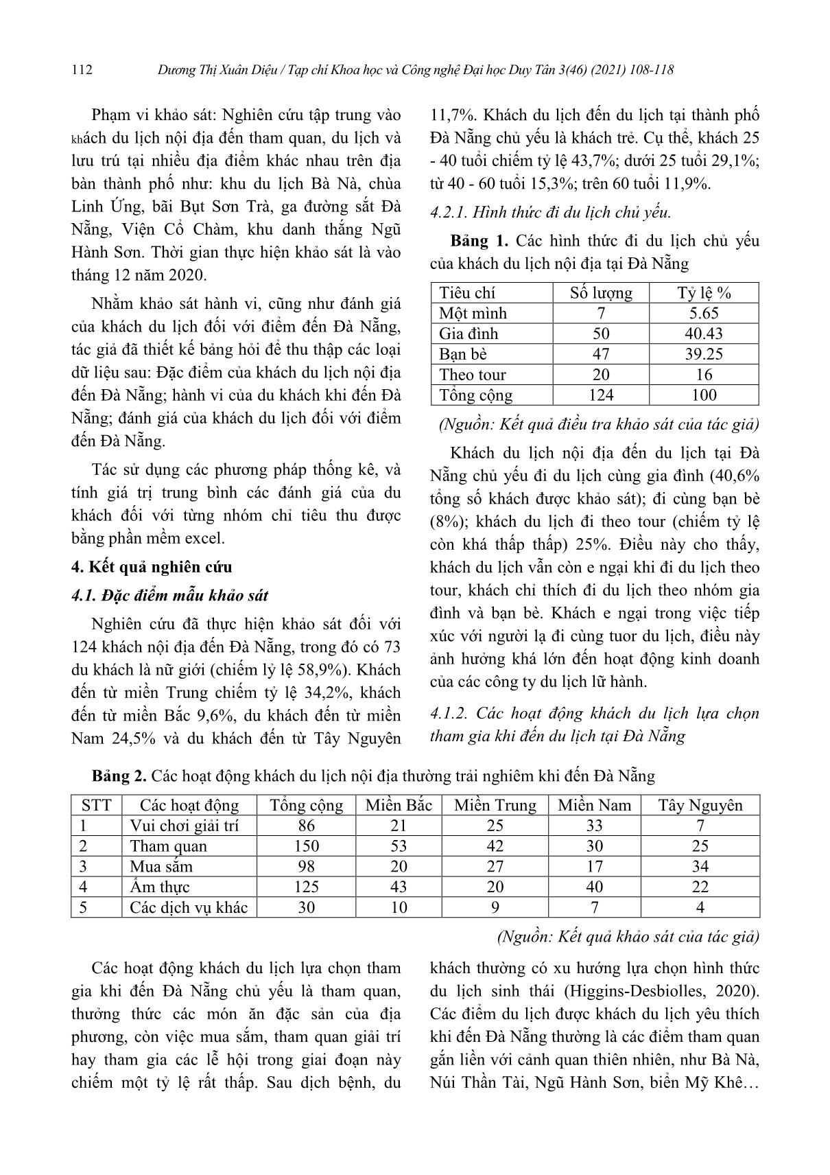 Một số giải pháp thu hút khách du lịch nội địa đến thành phố Đà Nẵng hậu Covid-19 trang 5