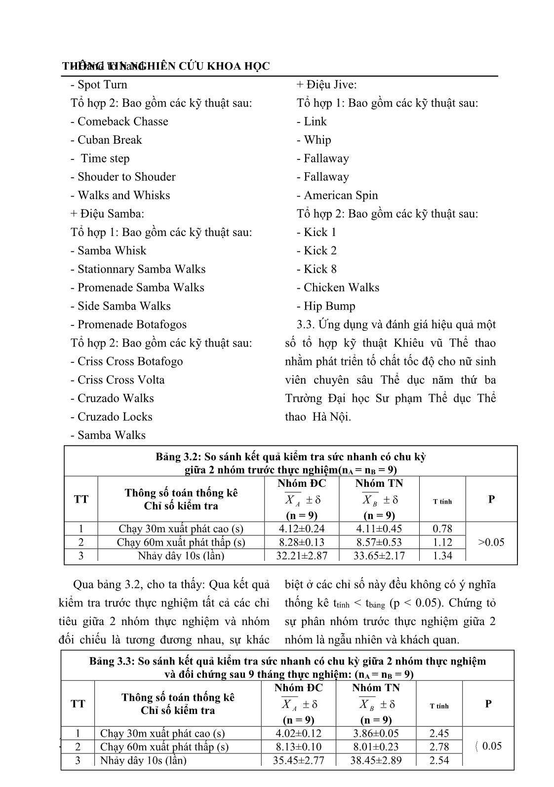 Nghiên cứu biên soạn một số tổ hợp kỹ thuật khiêu vũ thể thao nhằm phát triển sức nhanh có chu kỳ cho nữ sinh viên chuyên sâu thể dục năm thứ ba trường Đại học Sư phạm Thể dục Thể thao Hà Nội trang 4