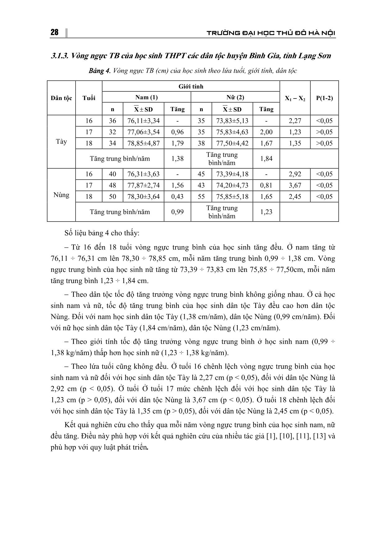 Nghiên cứu một số chỉ số sinh lý hình thái và thể lực của học sinh Trung học Phổ thông dân tộc Tày, Nùng huyện Bình Gia, tỉnh Lạng Sơn trang 5